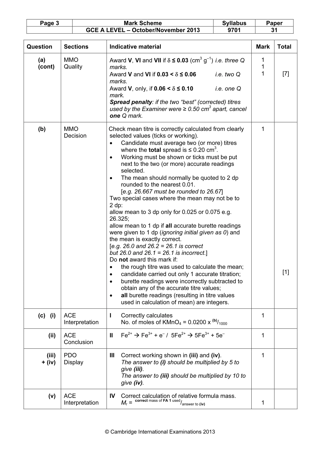 Mark scheme, page 3 of 6