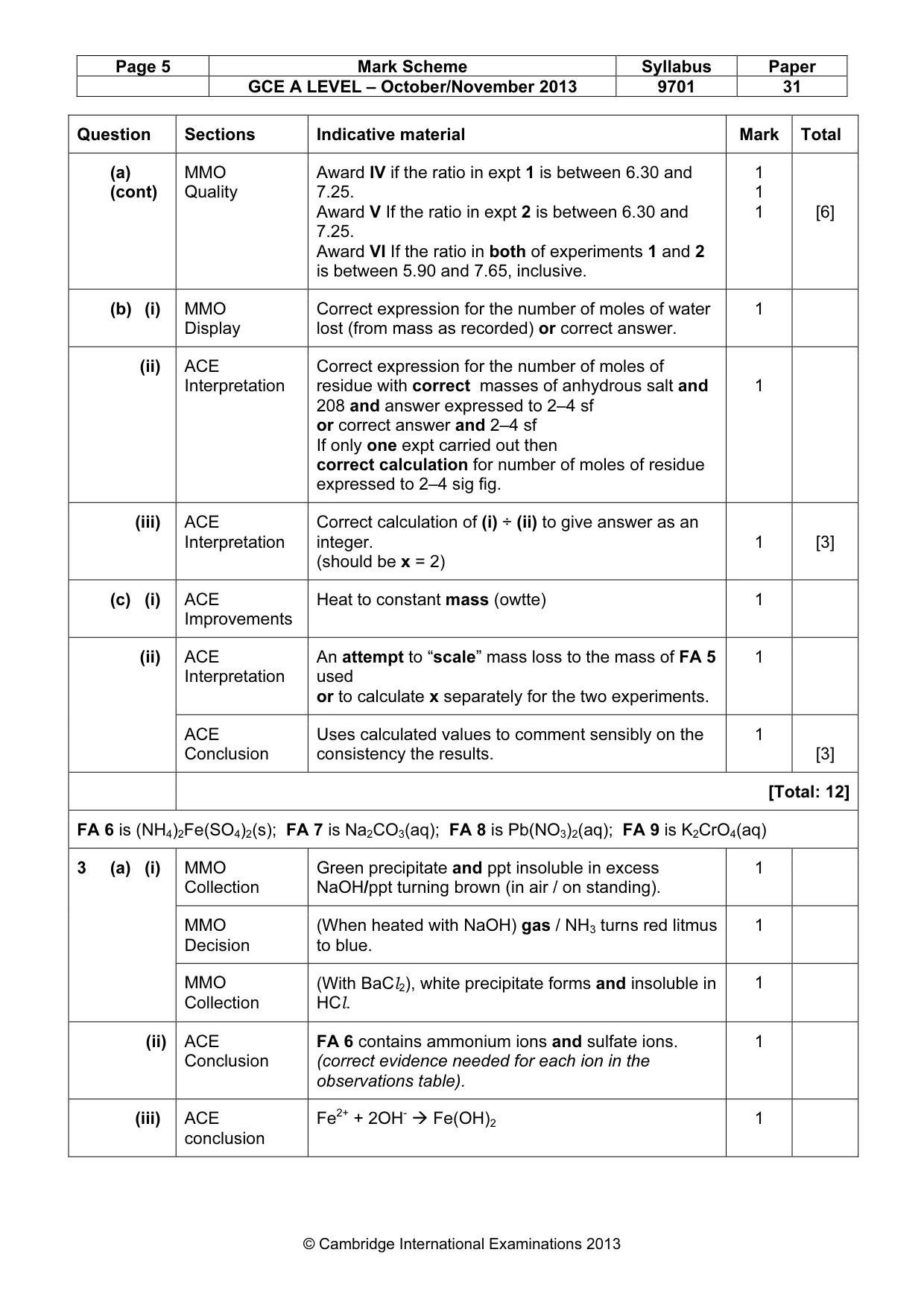 Mark scheme, page 5 of 6