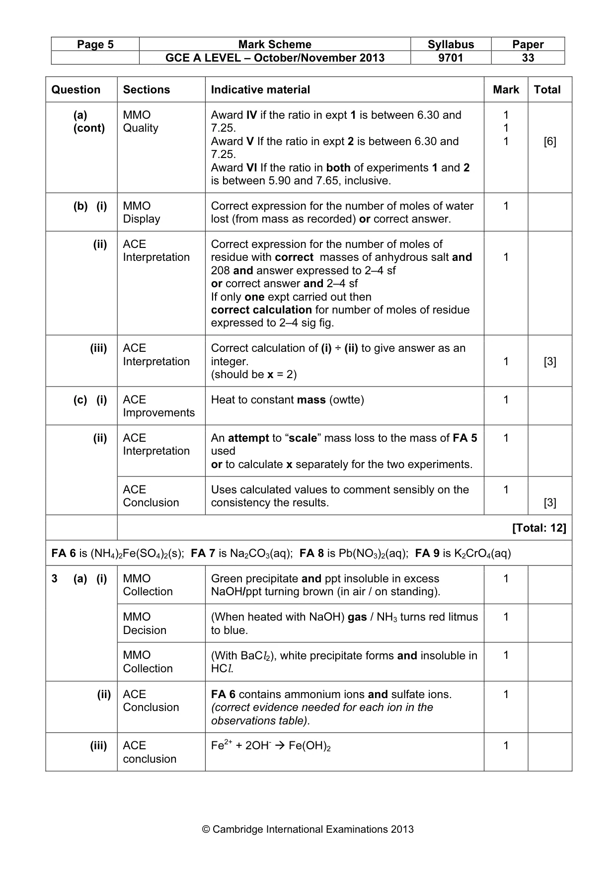 Mark scheme, page 5 of 6