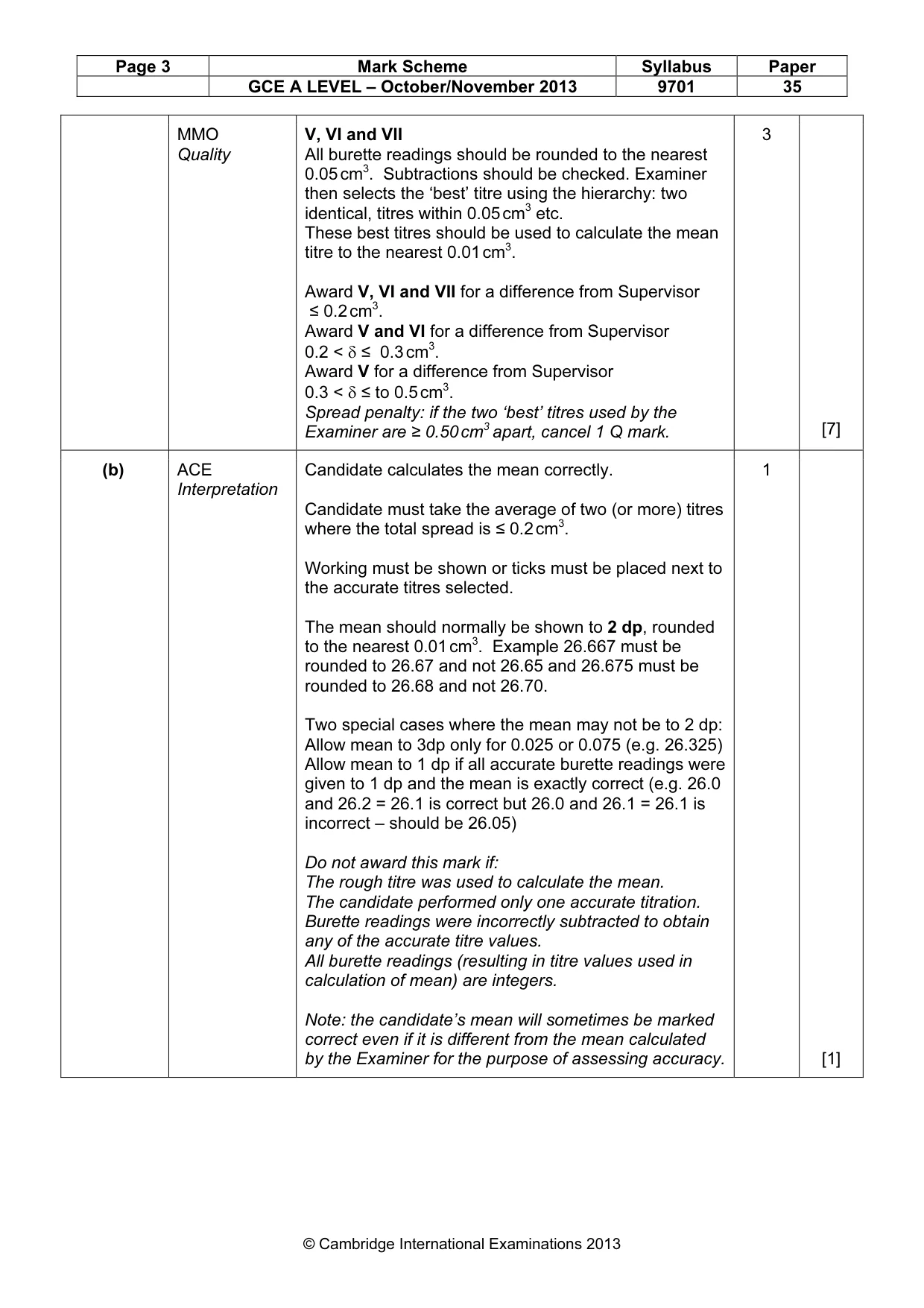 Mark scheme, page 3 of 7
