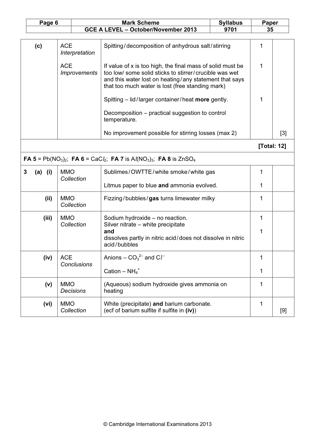Mark scheme, page 6 of 7