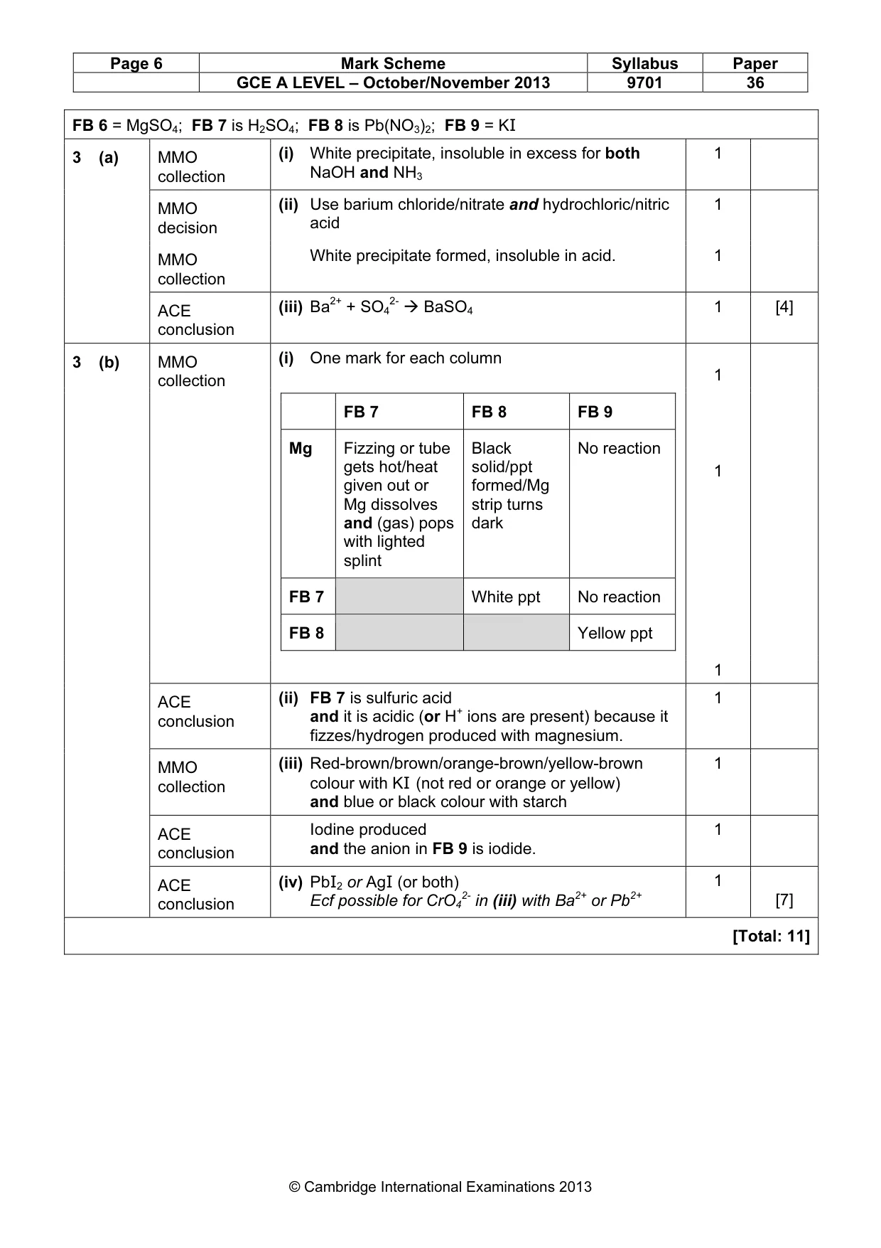 Mark scheme, page 6 of 6