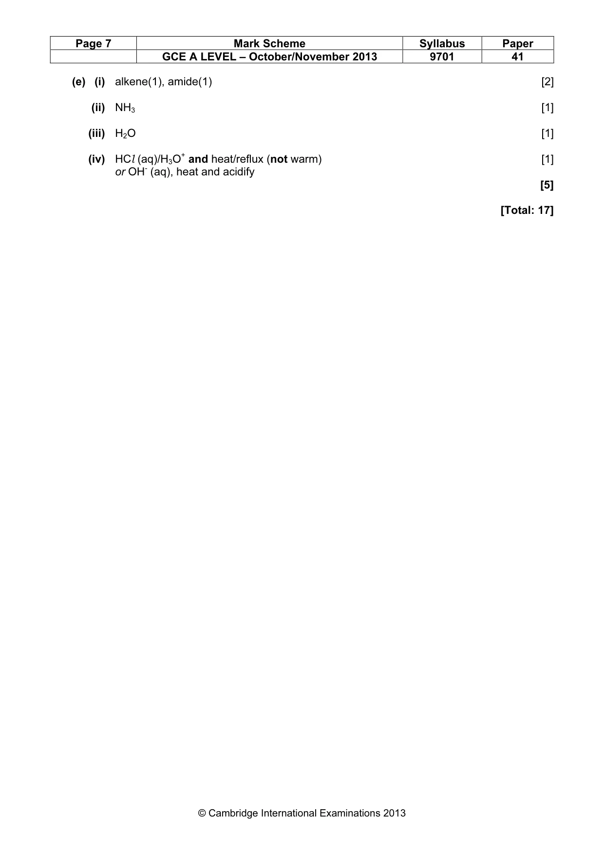 Mark scheme, page 7 of 10