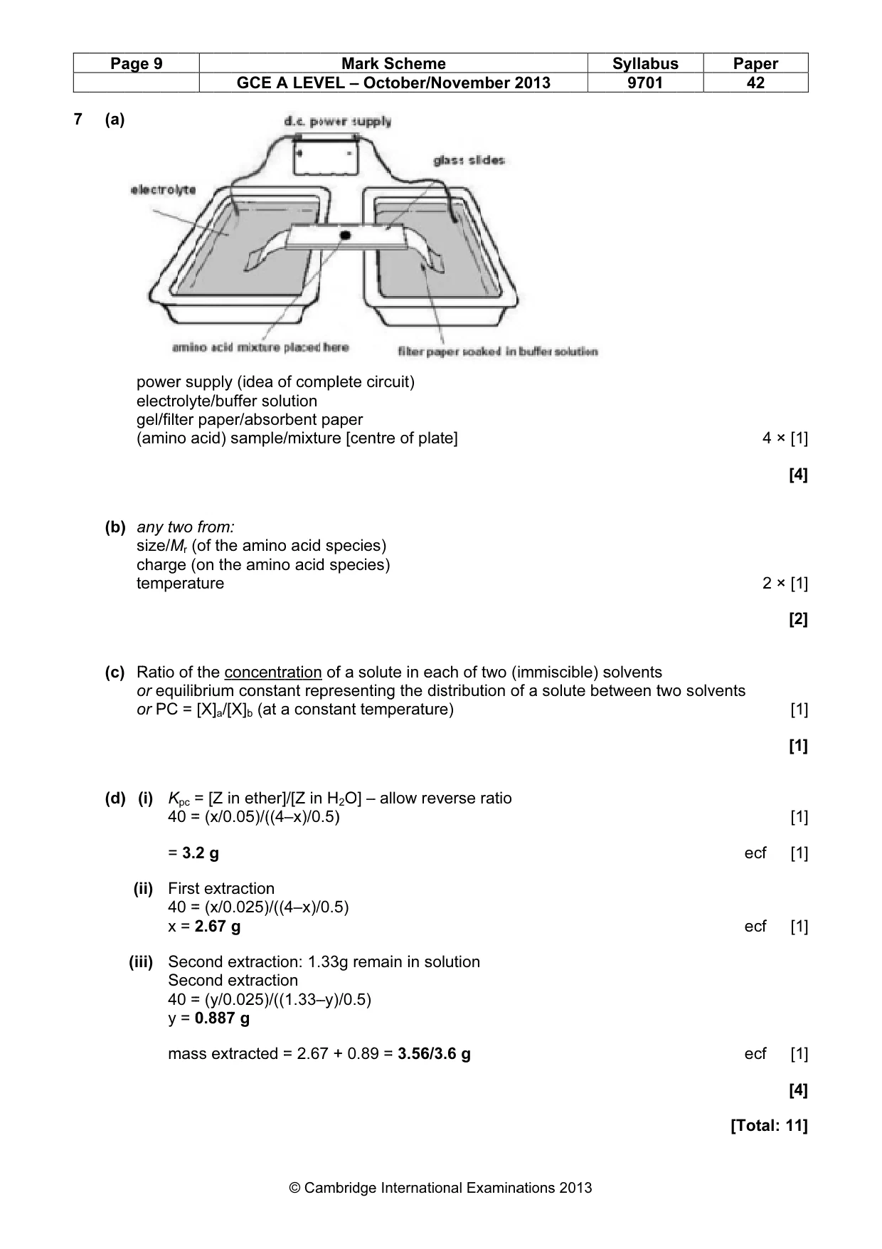 Mark scheme, page 9 of 10