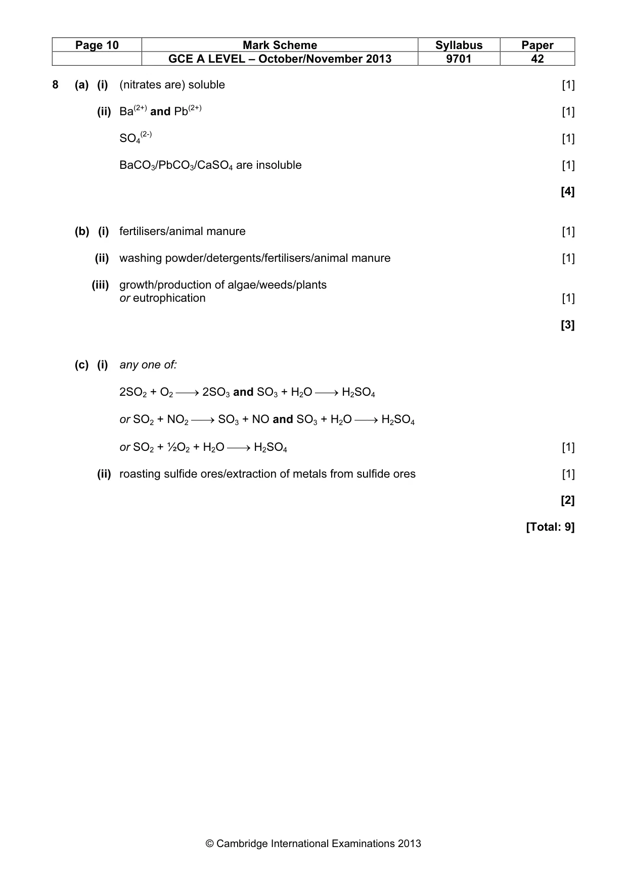 Mark scheme, page 10 of 10