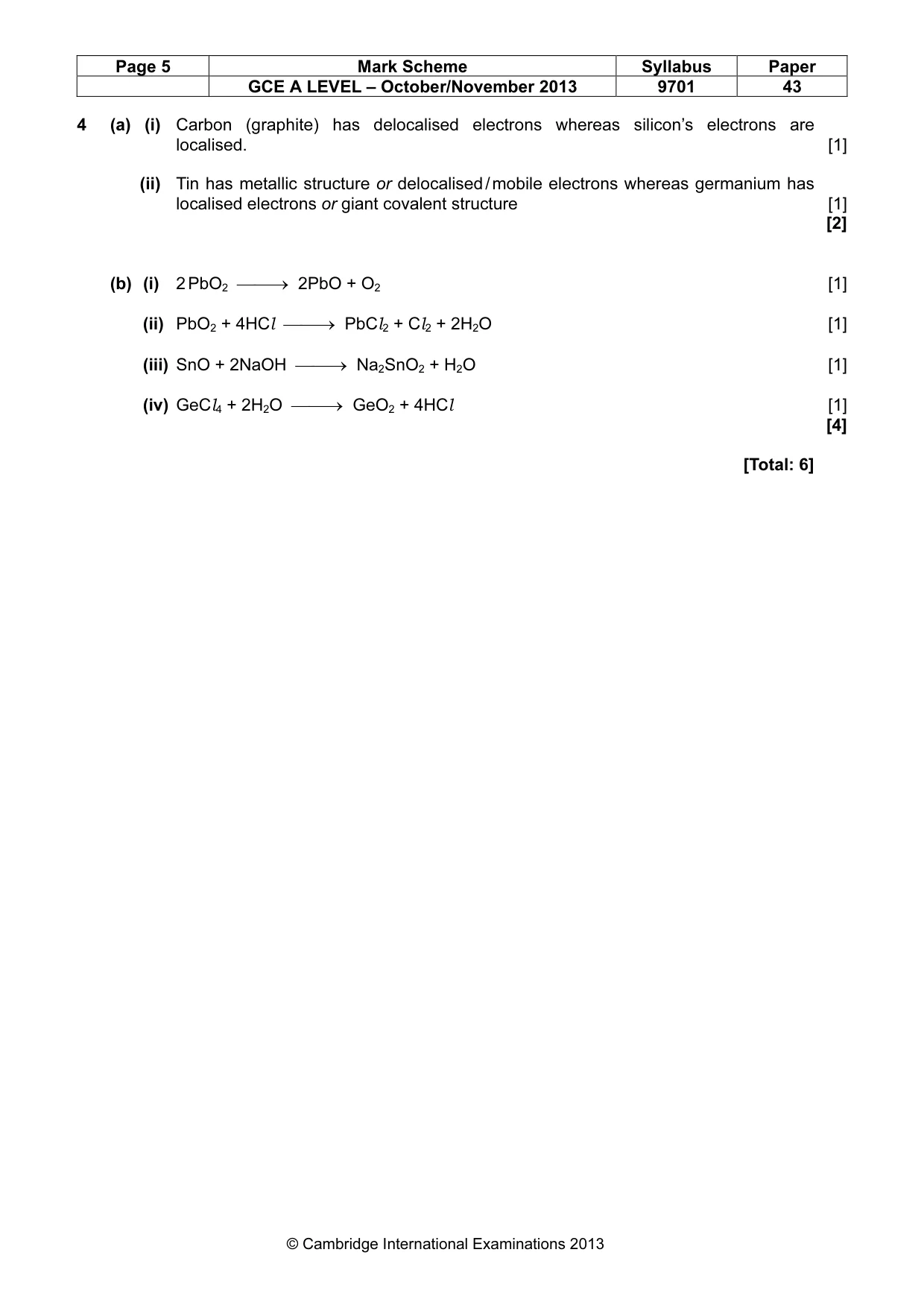 Mark scheme, page 5 of 11