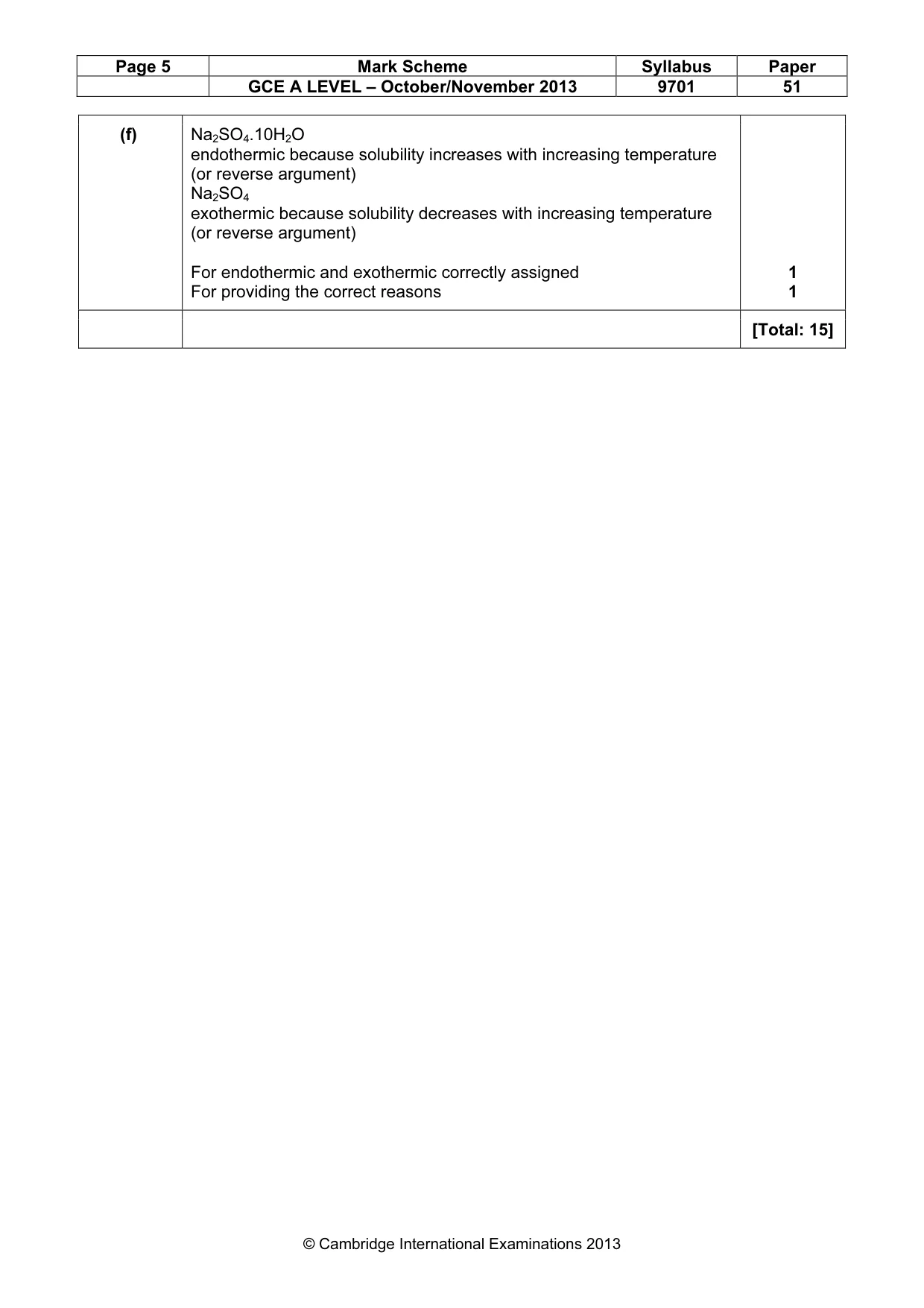 Mark scheme, page 5 of 5