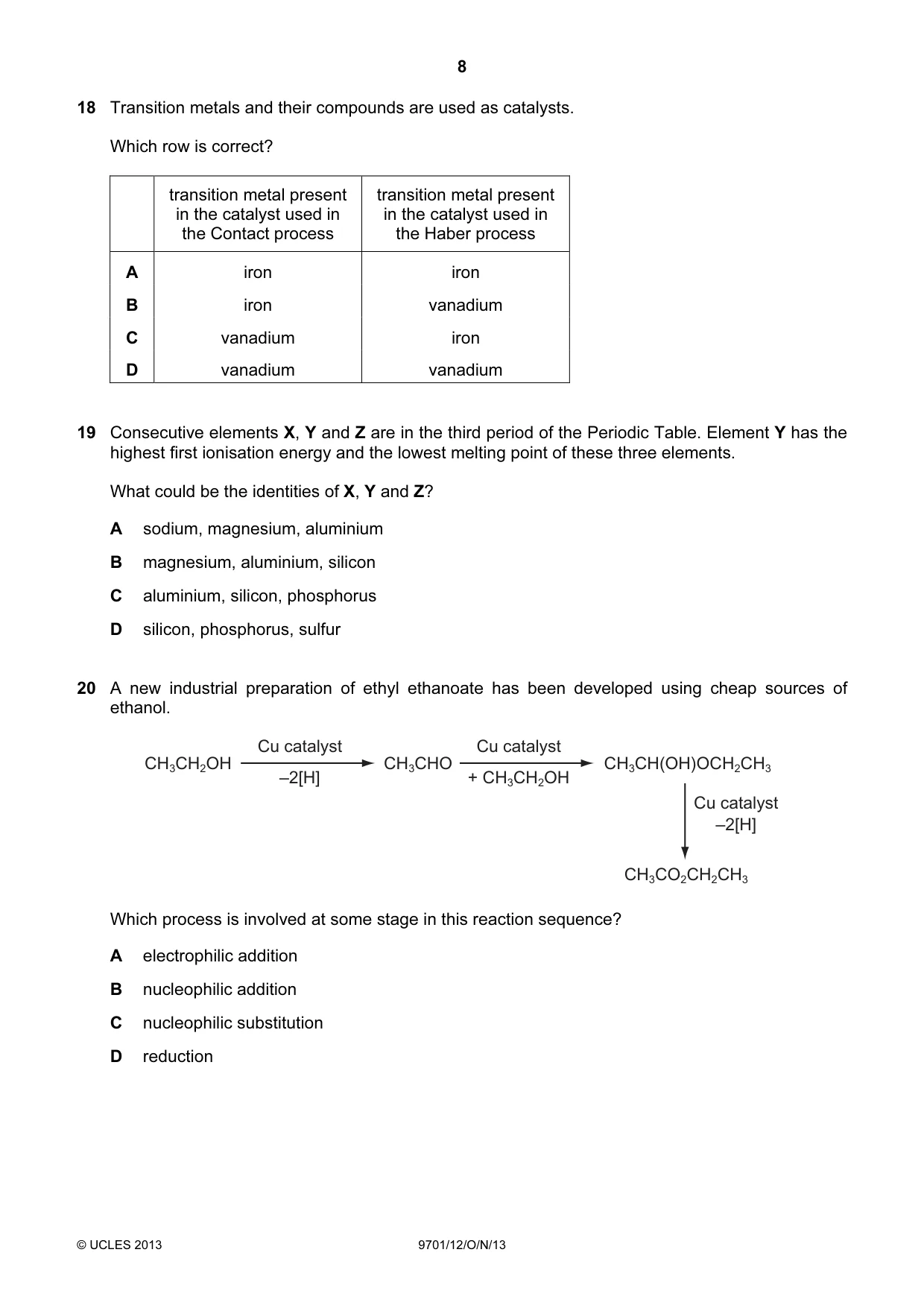 Cambridge A Level Chemistry 9701 2013 Oct/Nov Paper 1 · Variant 2 question paper, page 8 of 16