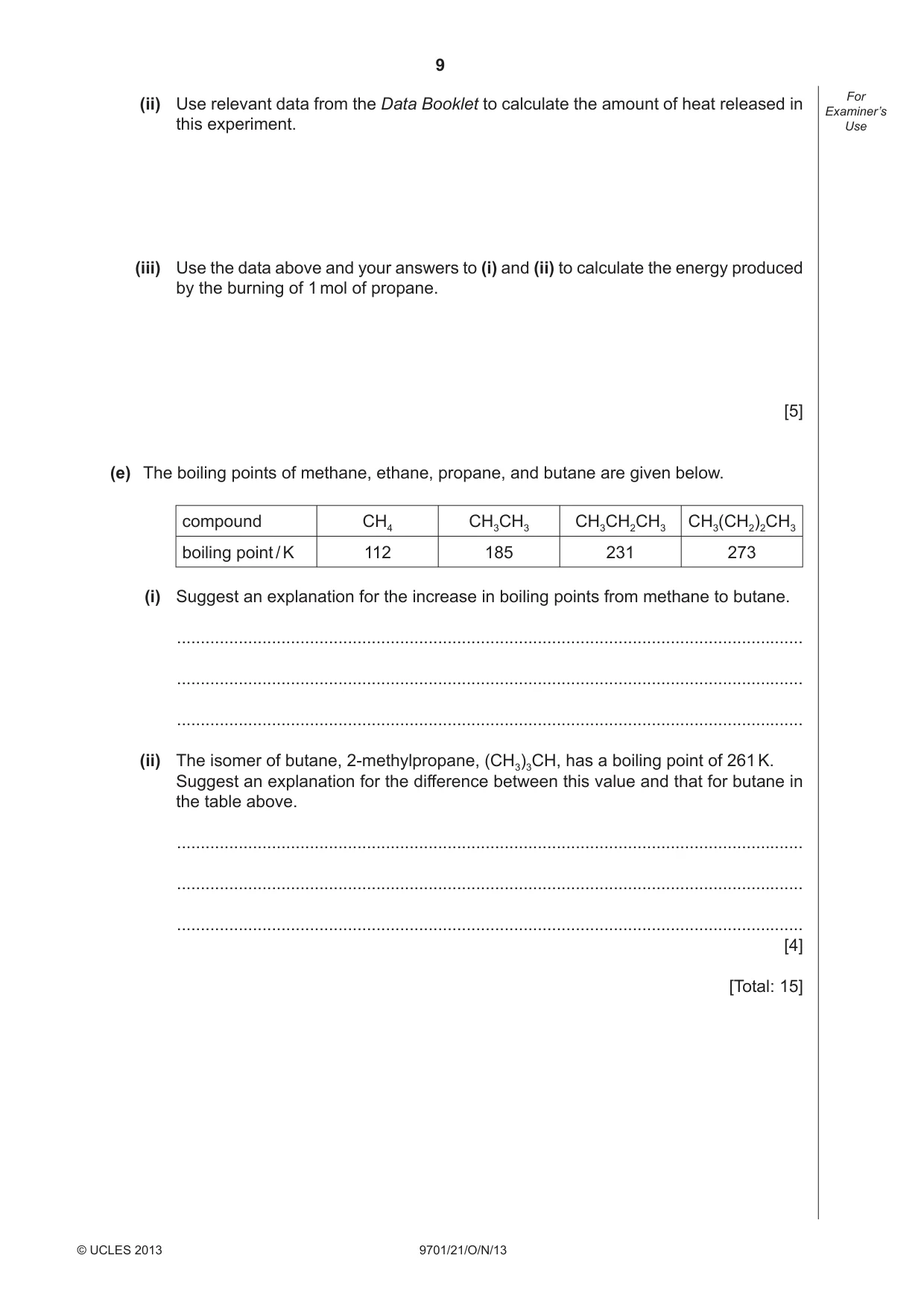 Cambridge A Level Chemistry 9701 2013 Oct/Nov Paper 2 · Variant 1 question paper, page 9 of 12