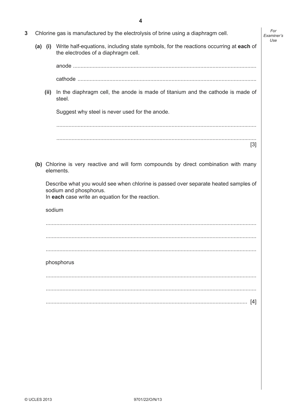 Cambridge A Level Chemistry 9701 2013 Oct/Nov Paper 2 · Variant 2 question paper, page 4 of 12