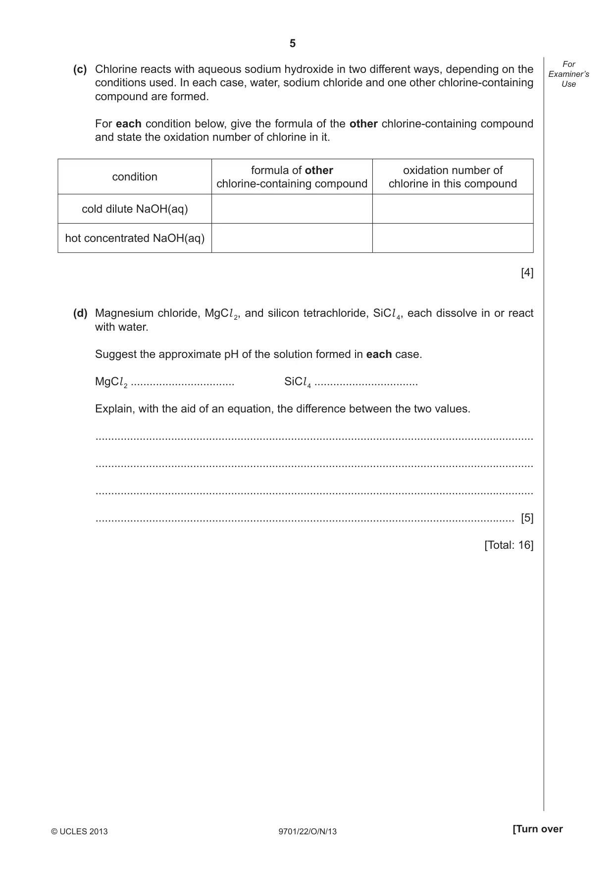 Cambridge A Level Chemistry 9701 2013 Oct/Nov Paper 2 · Variant 2 question paper, page 5 of 12