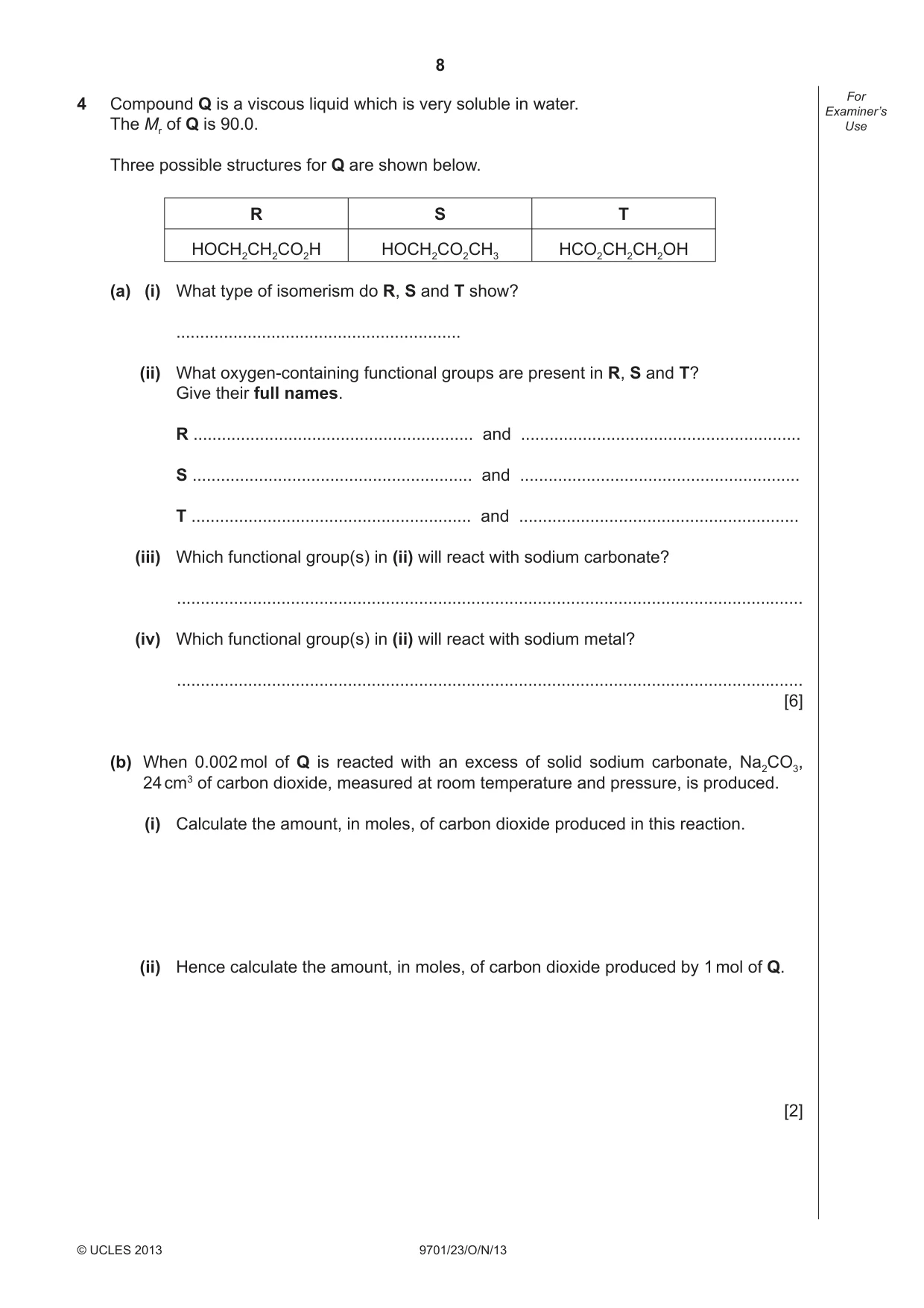 Cambridge A Level Chemistry 9701 2013 Oct/Nov Paper 2 · Variant 3 question paper, page 8 of 12