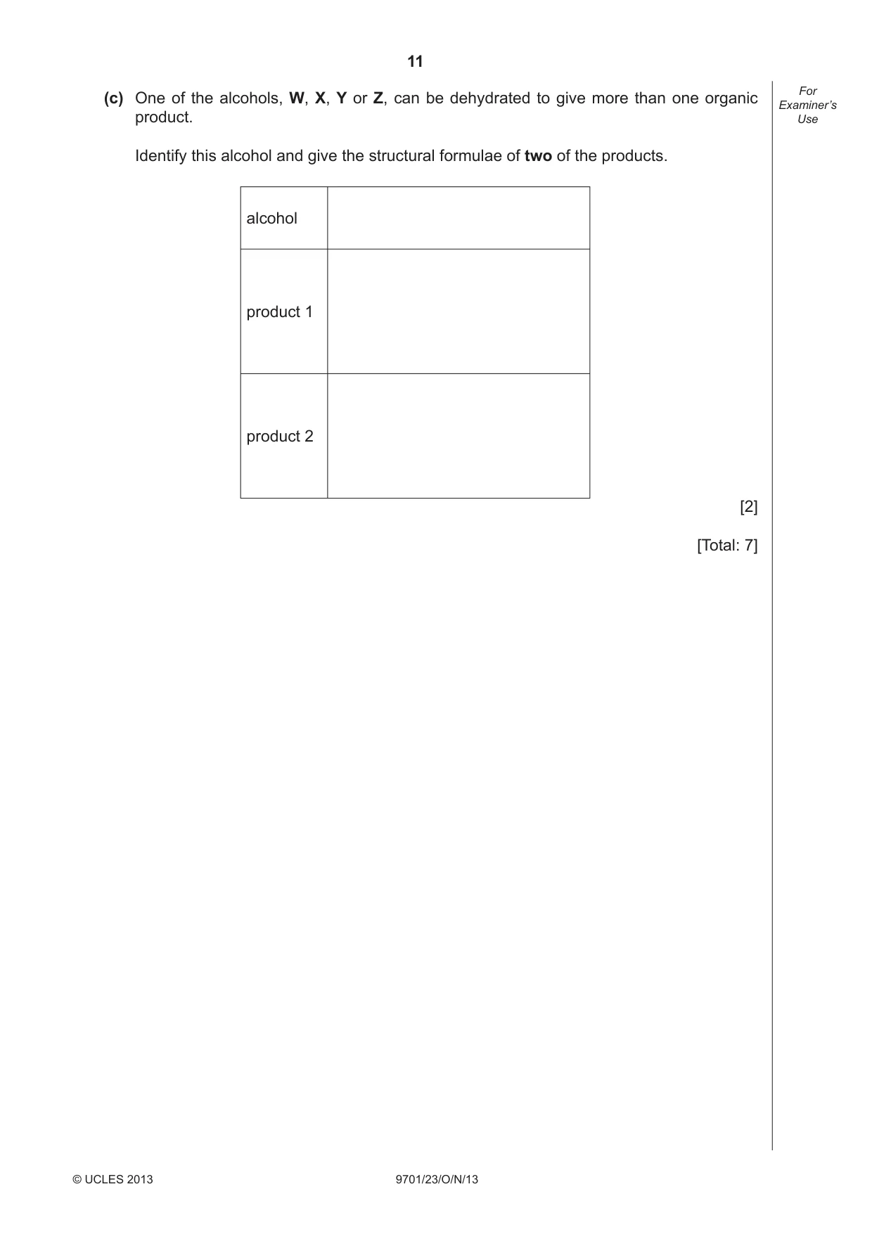 Cambridge A Level Chemistry 9701 2013 Oct/Nov Paper 2 · Variant 3 question paper, page 11 of 12
