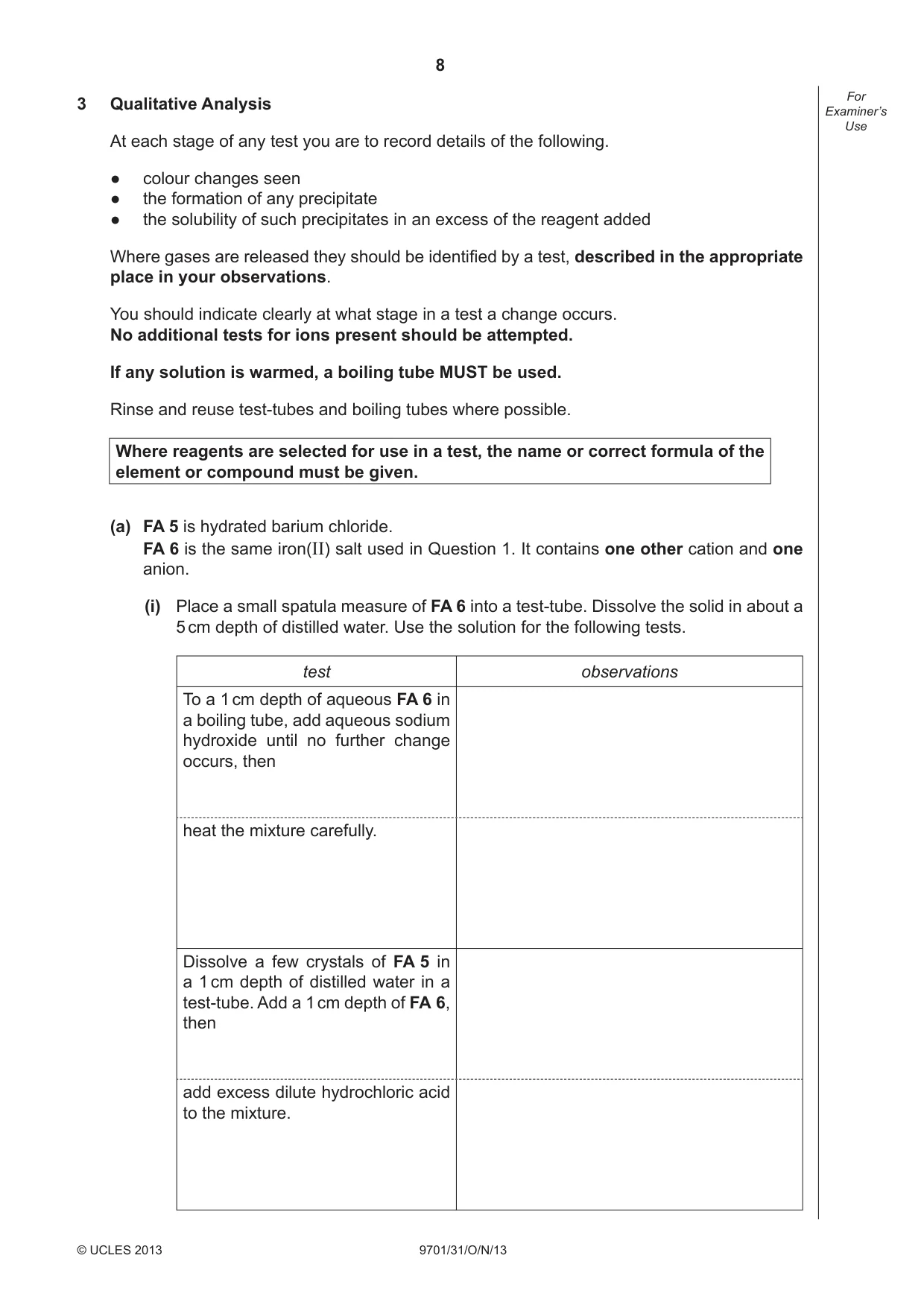 Cambridge A Level Chemistry 9701 2013 Oct/Nov Paper 3 · Variant 1 question paper, page 8 of 12