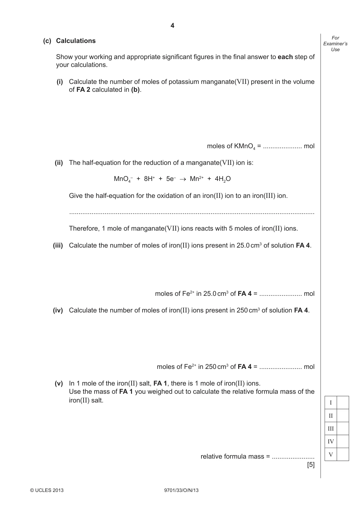 Cambridge A Level Chemistry 9701 2013 Oct/Nov Paper 3 · Variant 3 question paper, page 4 of 12
