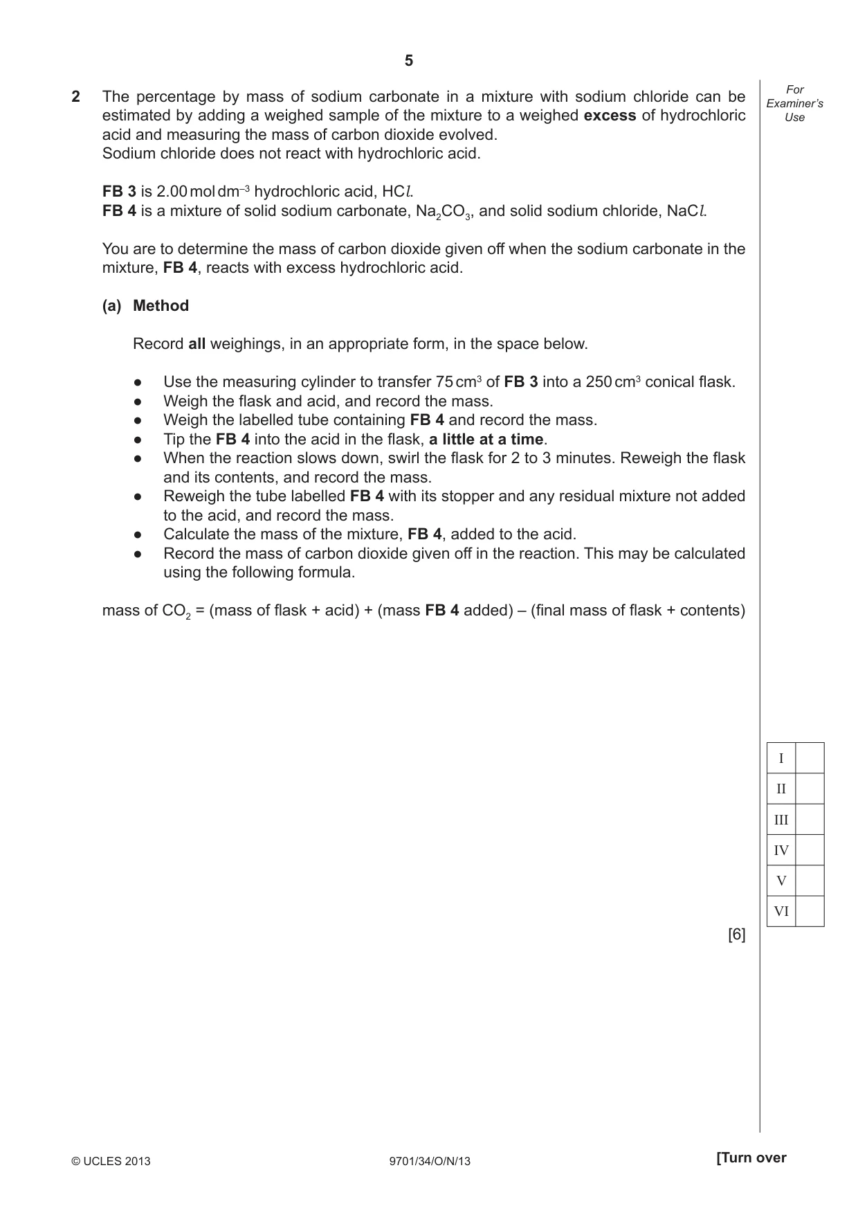 Cambridge A Level Chemistry 9701 2013 Oct/Nov Paper 3 · Variant 4 question paper, page 5 of 12