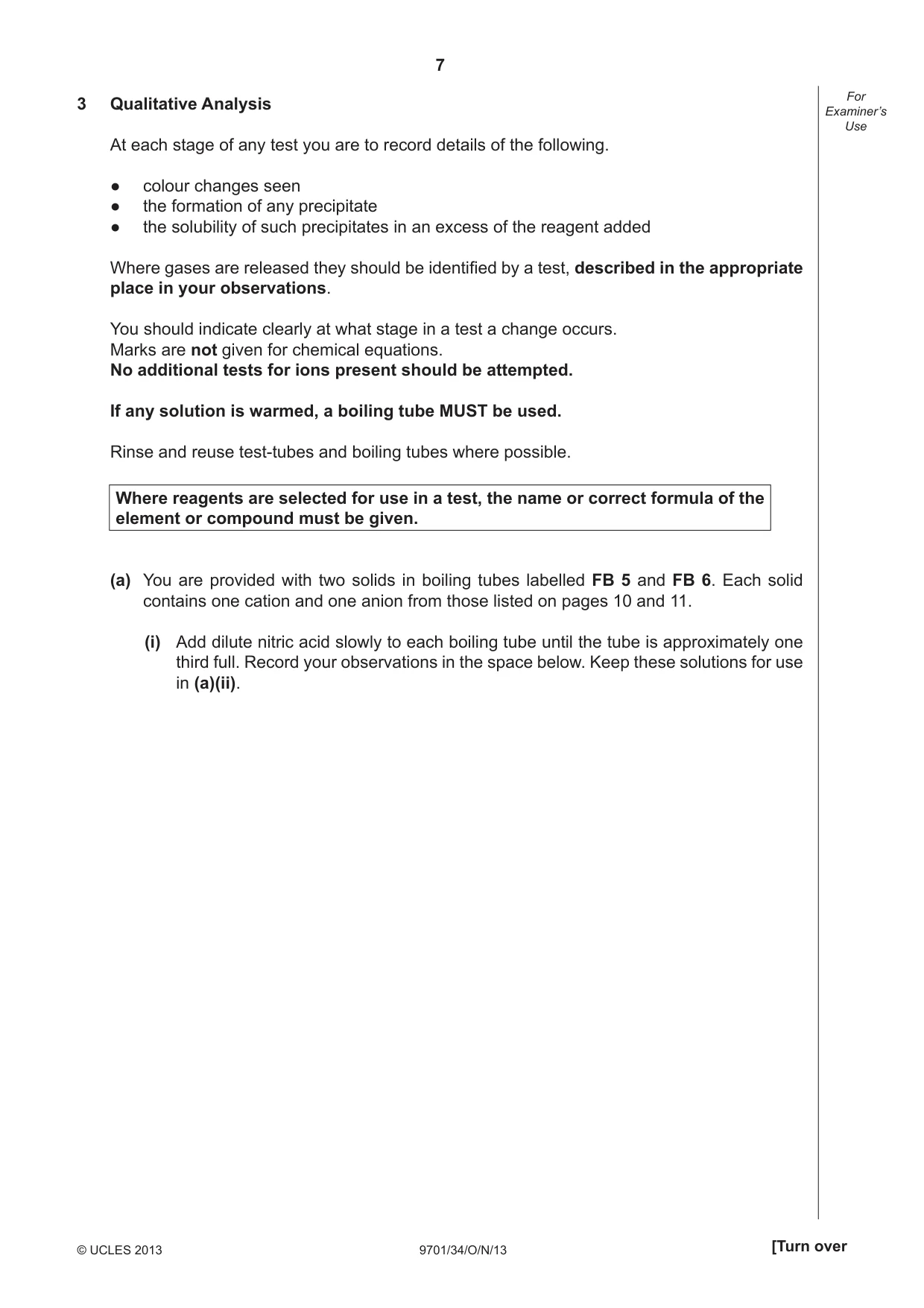 Cambridge A Level Chemistry 9701 2013 Oct/Nov Paper 3 · Variant 4 question paper, page 7 of 12