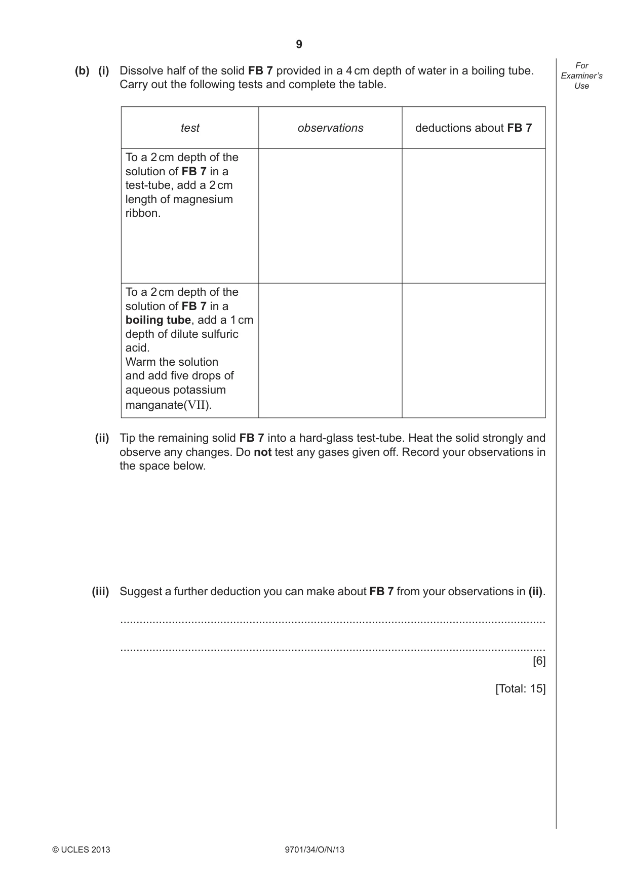 Cambridge A Level Chemistry 9701 2013 Oct/Nov Paper 3 · Variant 4 question paper, page 9 of 12
