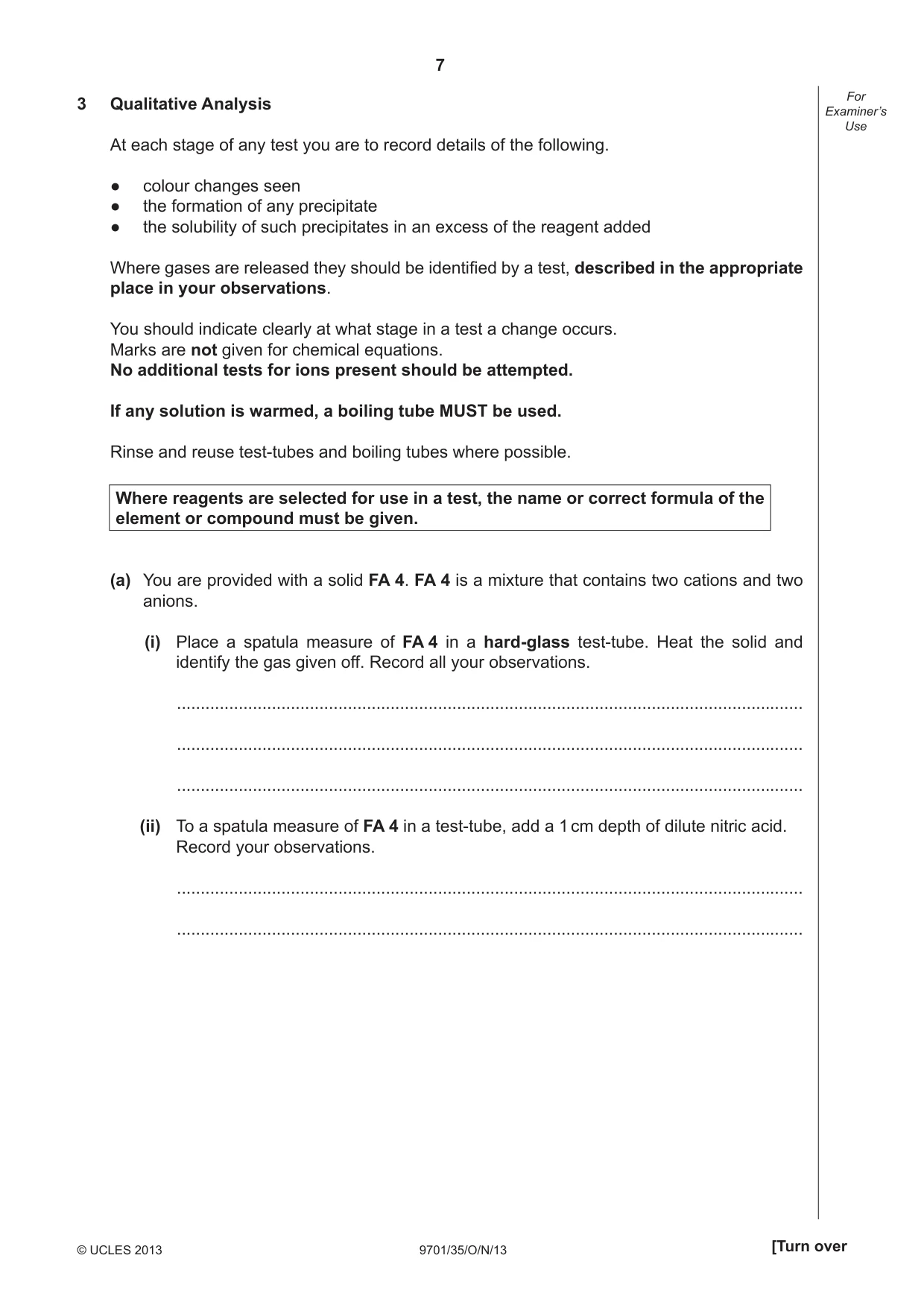 Cambridge A Level Chemistry 9701 2013 Oct/Nov Paper 3 · Variant 5 question paper, page 7 of 12
