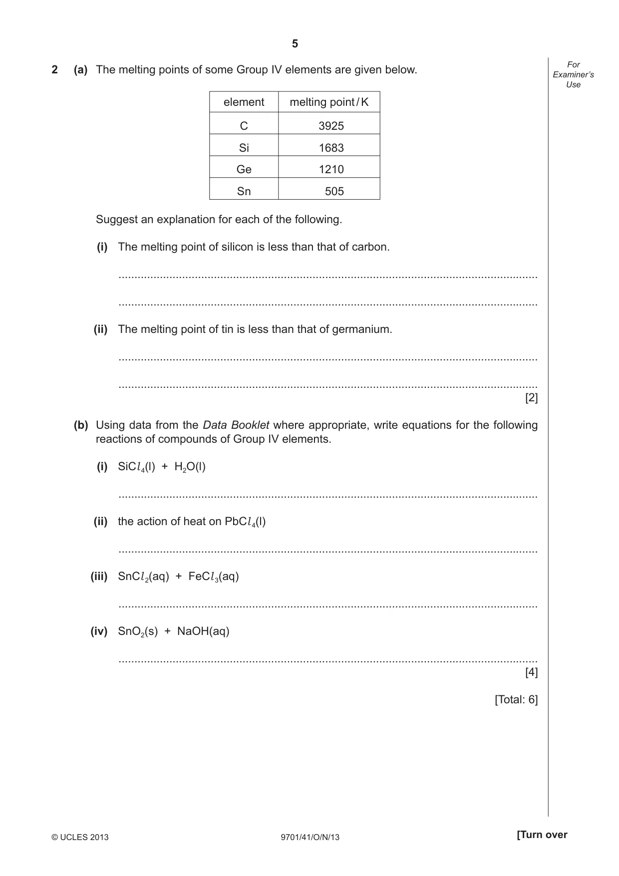 Cambridge A Level Chemistry 9701 2013 Oct/Nov Paper 4 · Variant 1 question paper, page 5 of 20