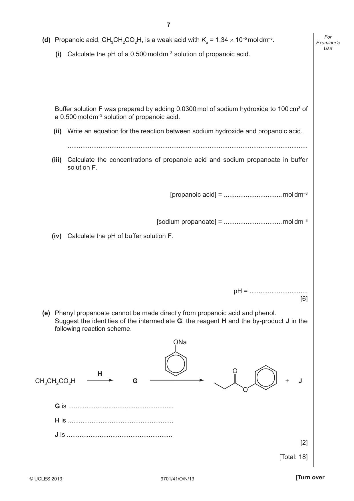 Cambridge A Level Chemistry 9701 2013 Oct/Nov Paper 4 · Variant 1 question paper, page 7 of 20