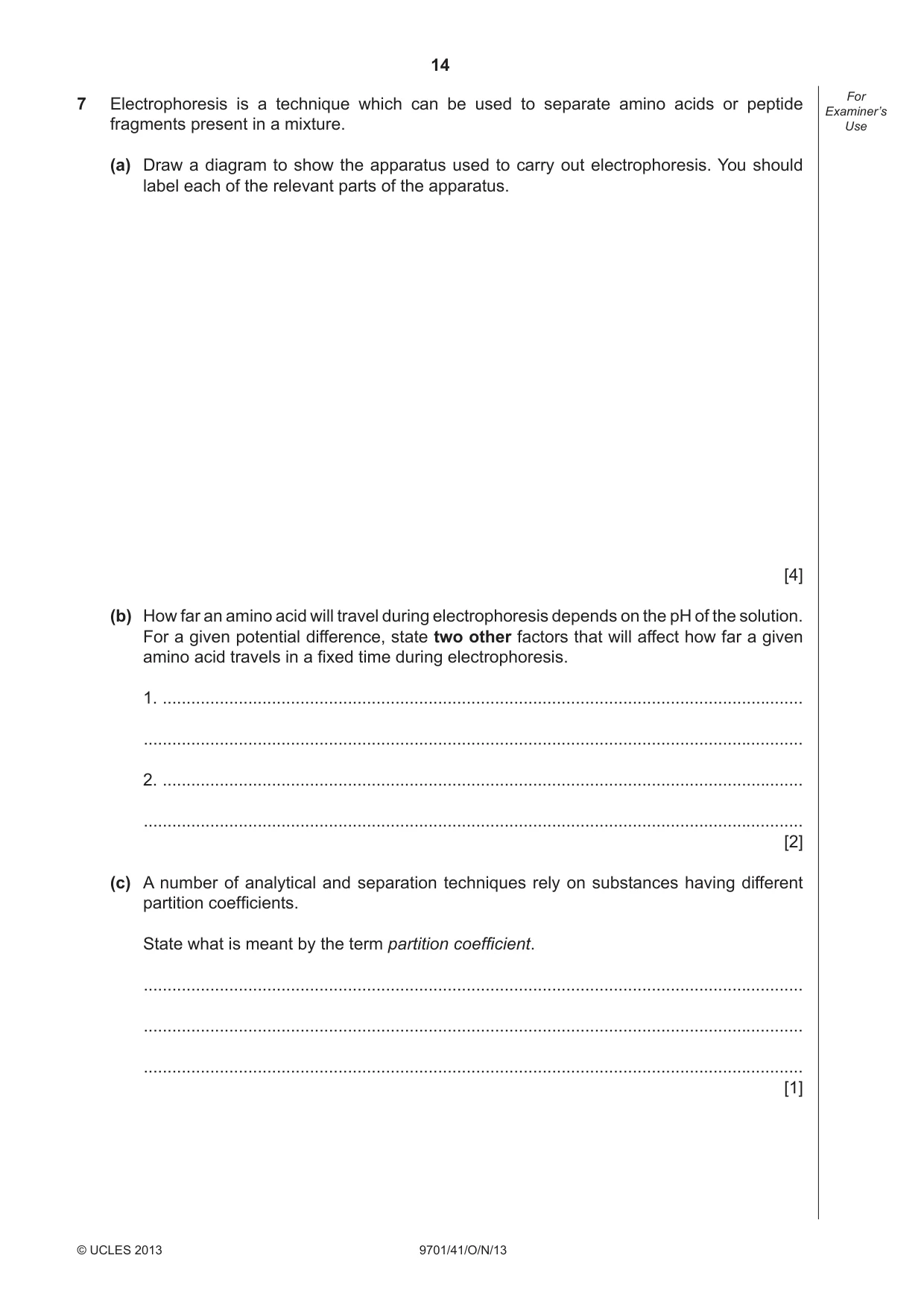 Cambridge A Level Chemistry 9701 2013 Oct/Nov Paper 4 · Variant 1 question paper, page 14 of 20