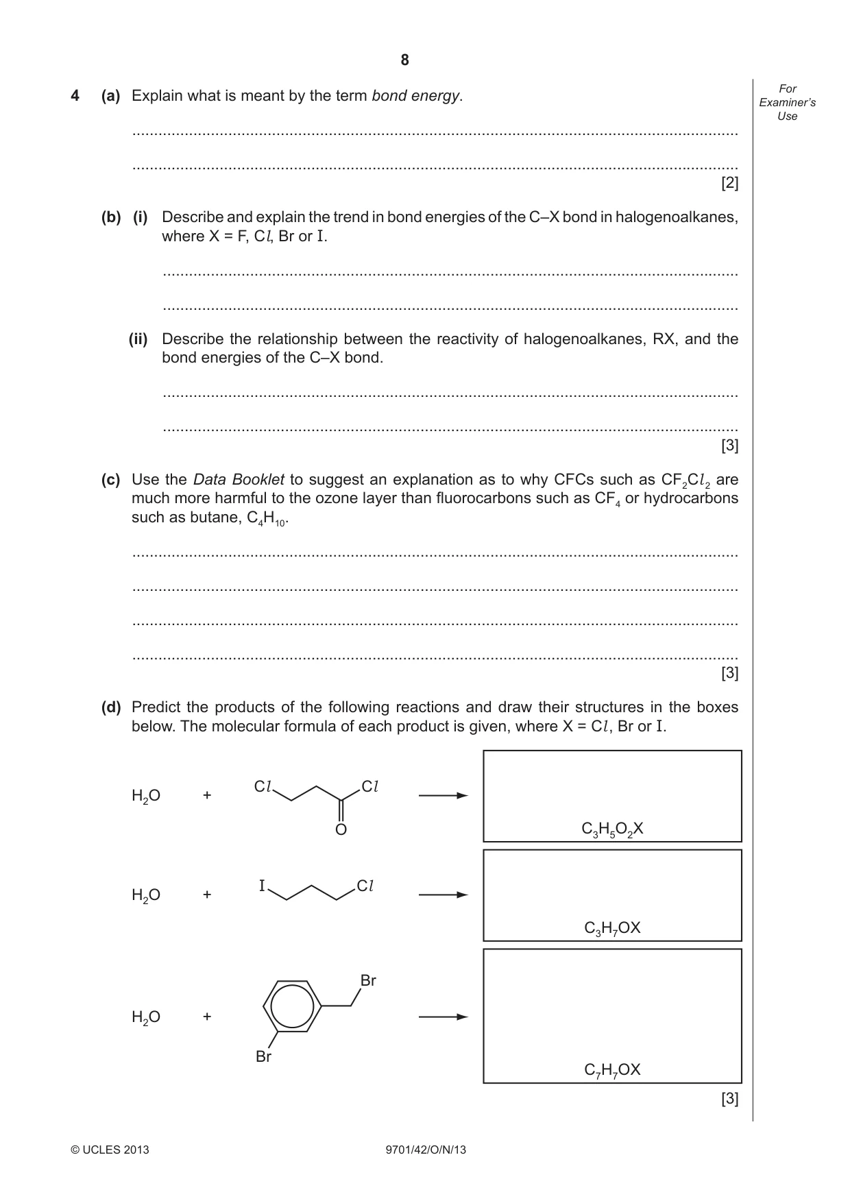 Cambridge A Level Chemistry 9701 2013 Oct/Nov Paper 4 · Variant 2 question paper, page 8 of 20
