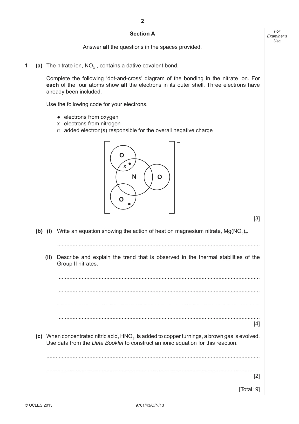 Cambridge A Level Chemistry 9701 2013 Oct/Nov Paper 4 · Variant 3 question paper, page 2 of 20