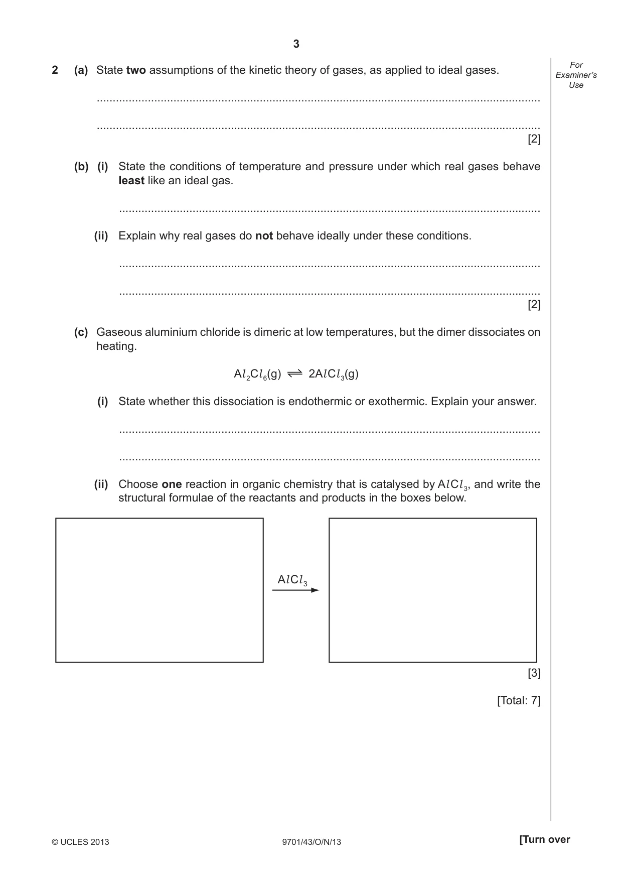 Cambridge A Level Chemistry 9701 2013 Oct/Nov Paper 4 · Variant 3 question paper, page 3 of 20