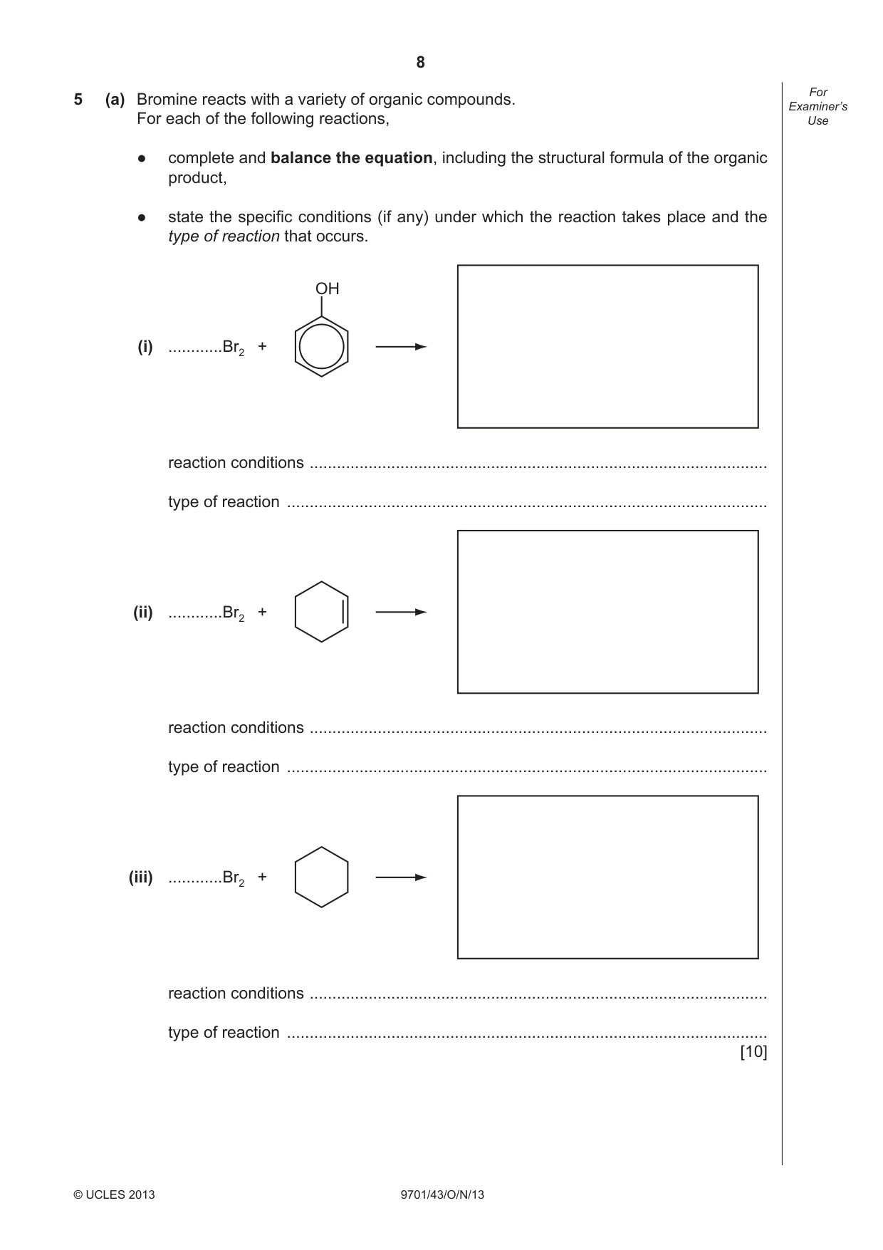 Cambridge A Level Chemistry 9701 2013 Oct/Nov Paper 4 · Variant 3 question paper, page 8 of 20