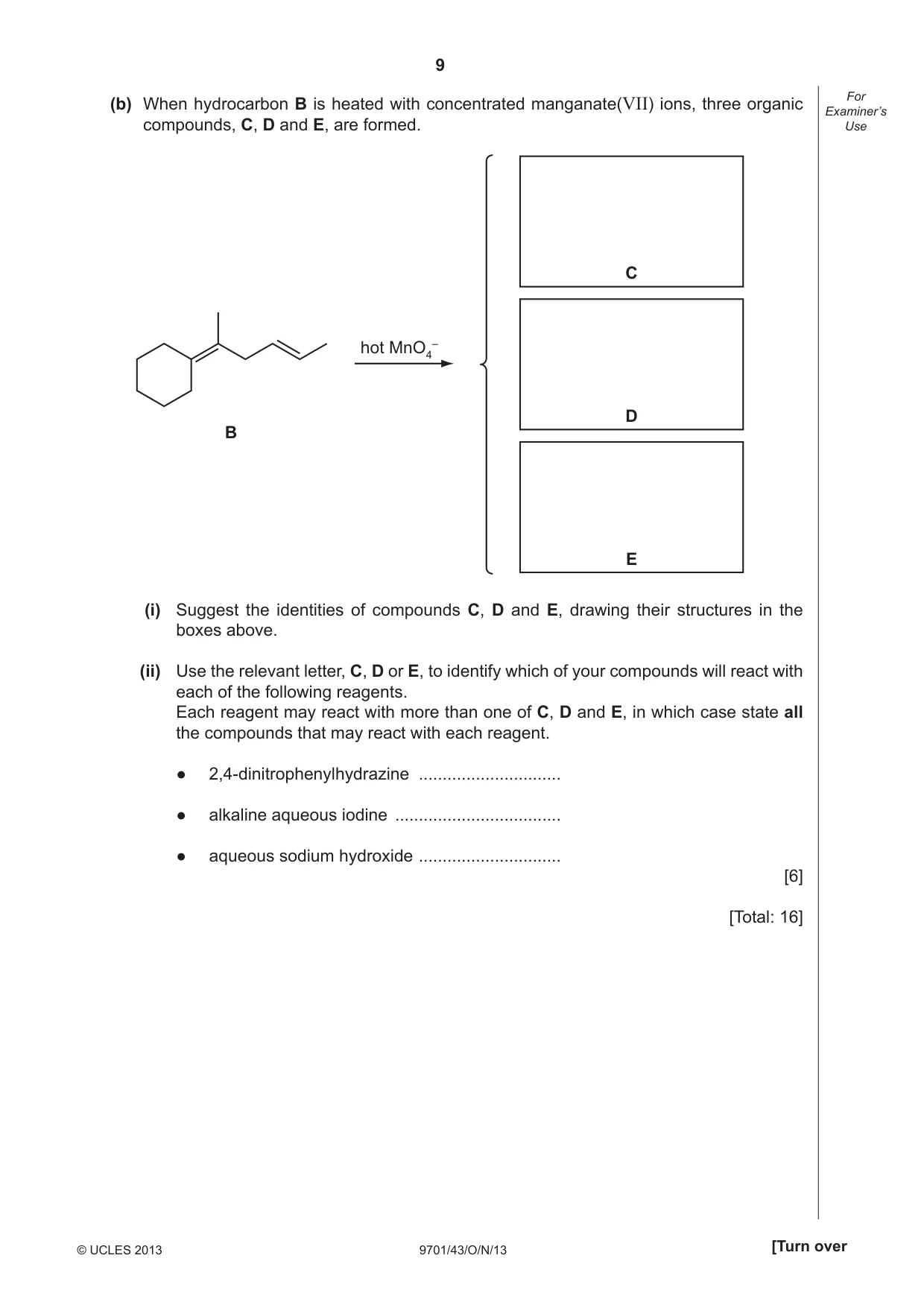 Cambridge A Level Chemistry 9701 2013 Oct/Nov Paper 4 · Variant 3 question paper, page 9 of 20