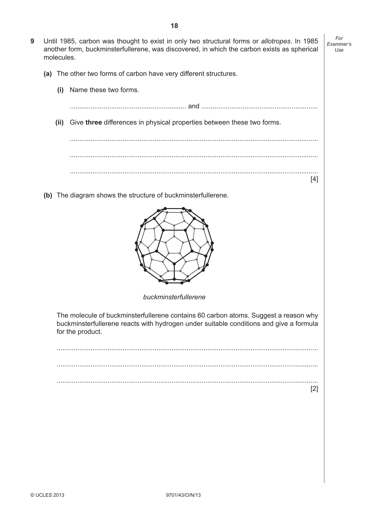 Cambridge A Level Chemistry 9701 2013 Oct/Nov Paper 4 · Variant 3 question paper, page 18 of 20
