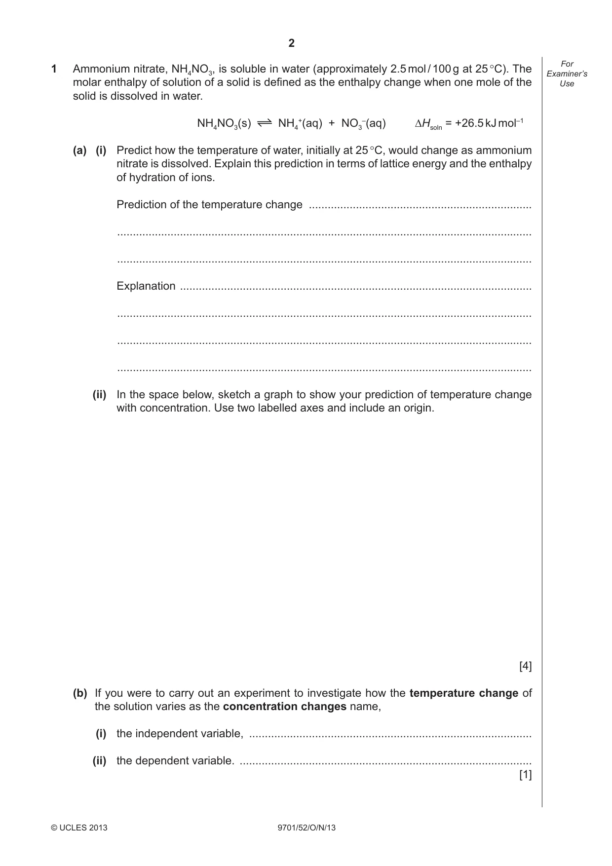 Cambridge A Level Chemistry 9701 2013 Oct/Nov Paper 5 · Variant 2 question paper, page 2 of 12