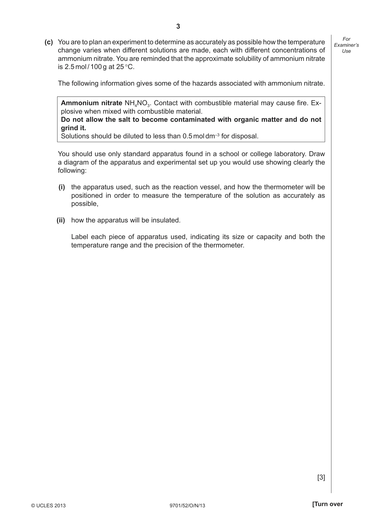 Cambridge A Level Chemistry 9701 2013 Oct/Nov Paper 5 · Variant 2 question paper, page 3 of 12