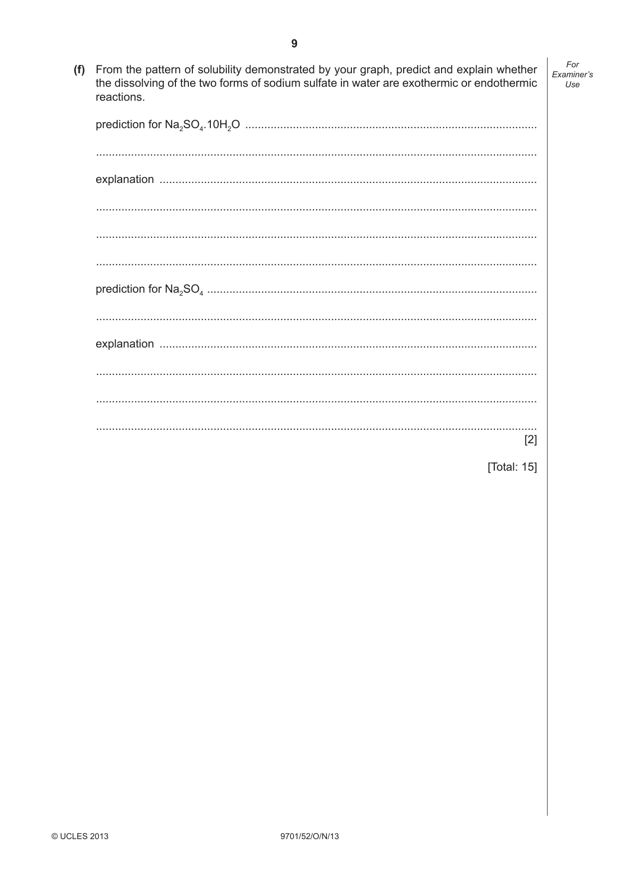 Cambridge A Level Chemistry 9701 2013 Oct/Nov Paper 5 · Variant 2 question paper, page 9 of 12