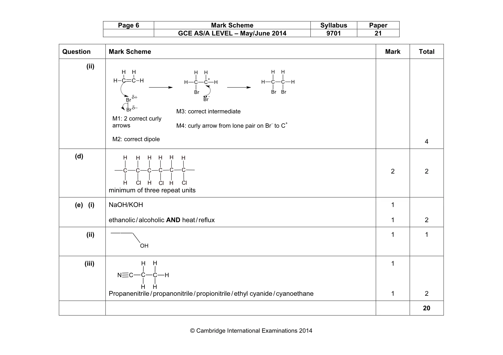 Mark scheme, page 6 of 6