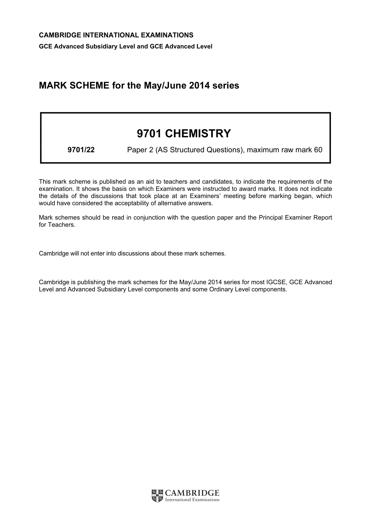 Mark scheme, page 1 of 7