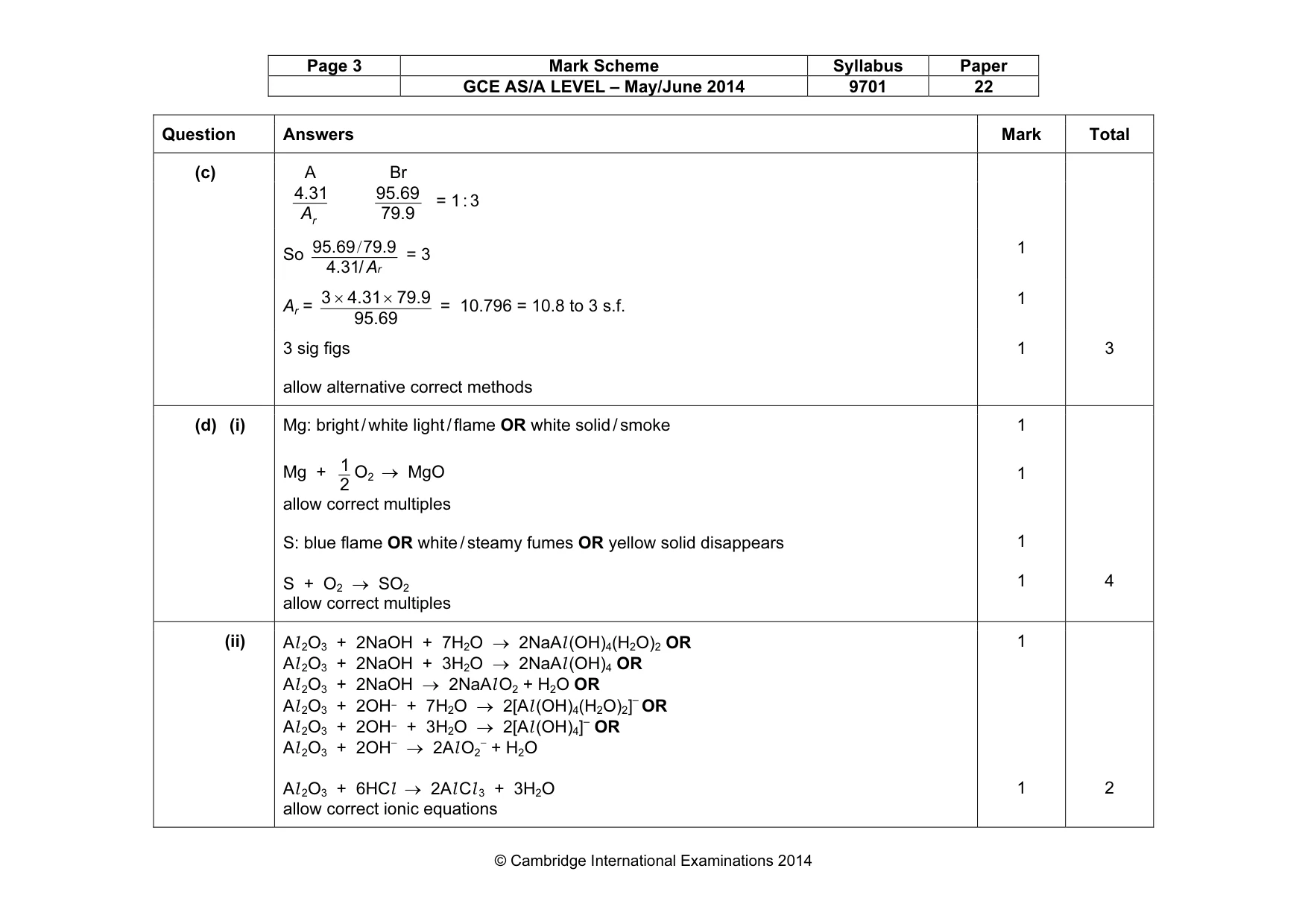 Mark scheme, page 3 of 7
