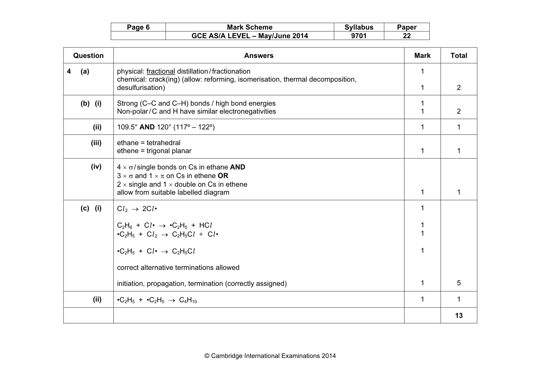Mark scheme, page 6 of 7