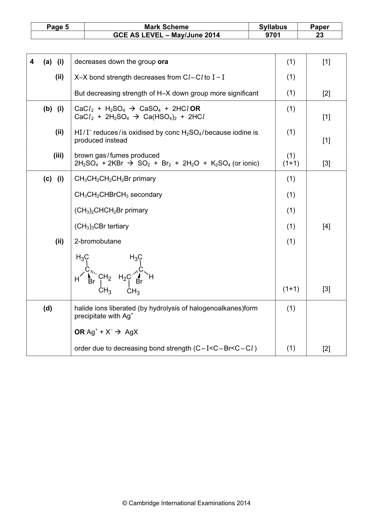 Mark scheme, page 5 of 6