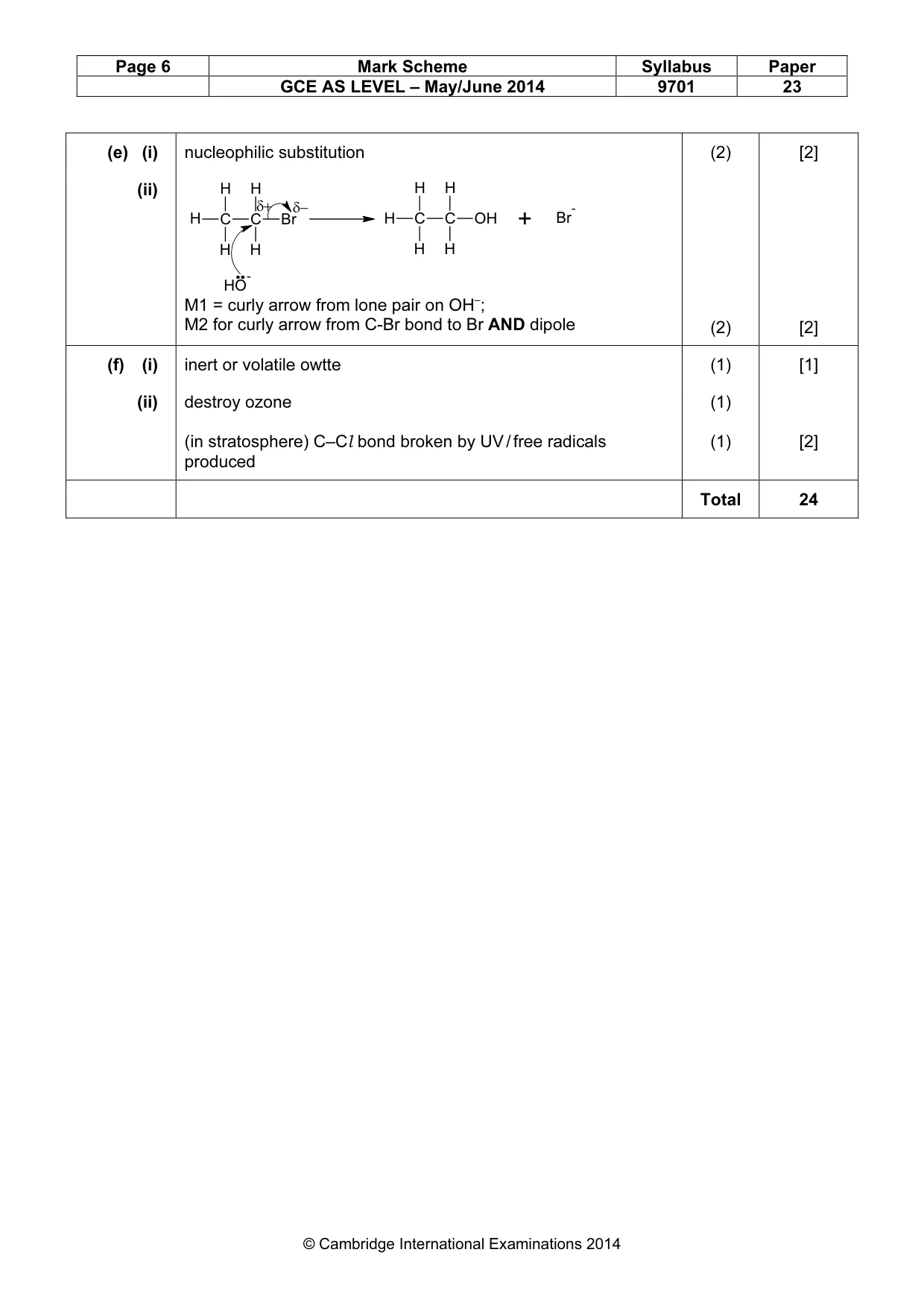 Mark scheme, page 6 of 6