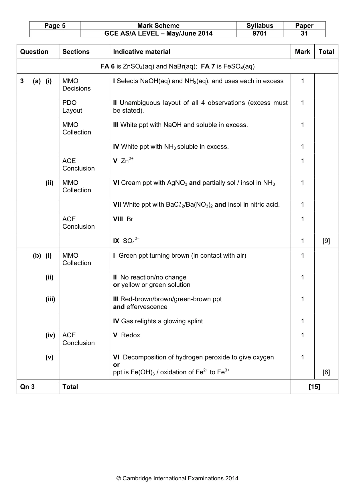 Mark scheme, page 5 of 5
