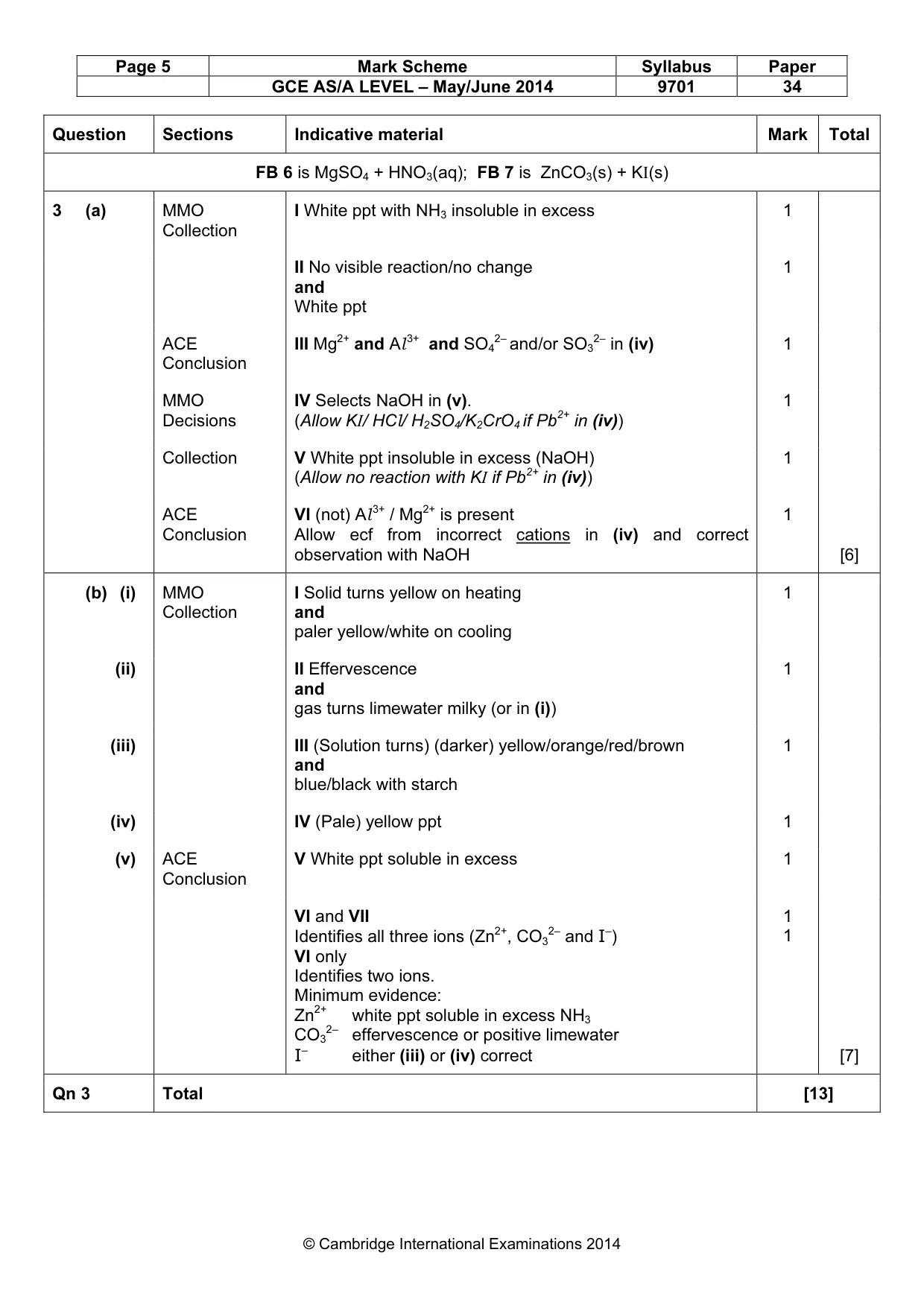 Mark scheme, page 5 of 5