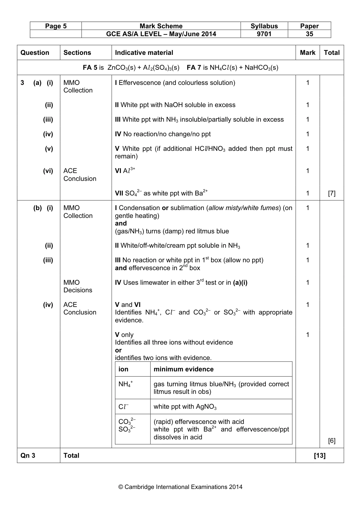 Mark scheme, page 5 of 5