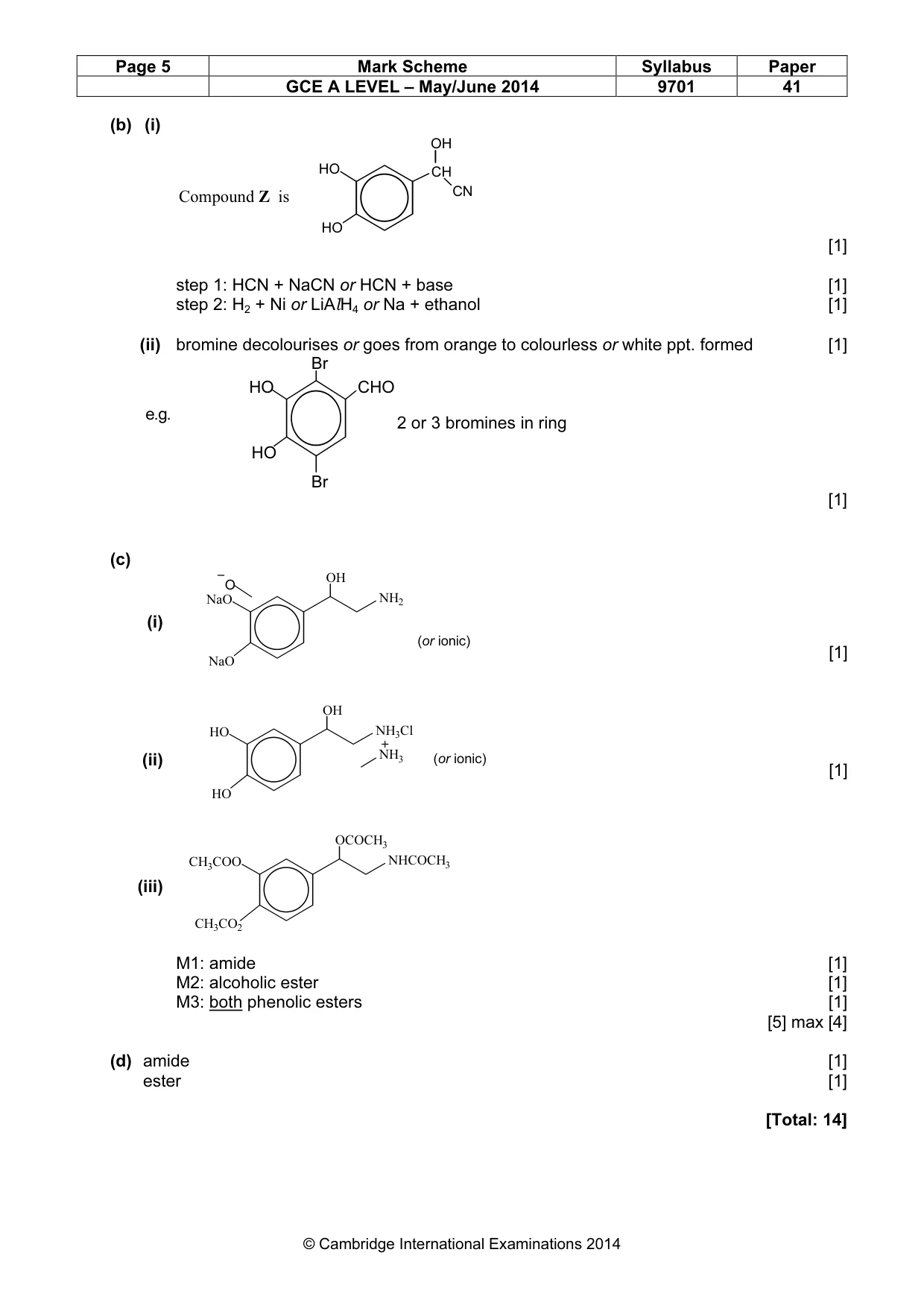 Mark scheme, page 5 of 8
