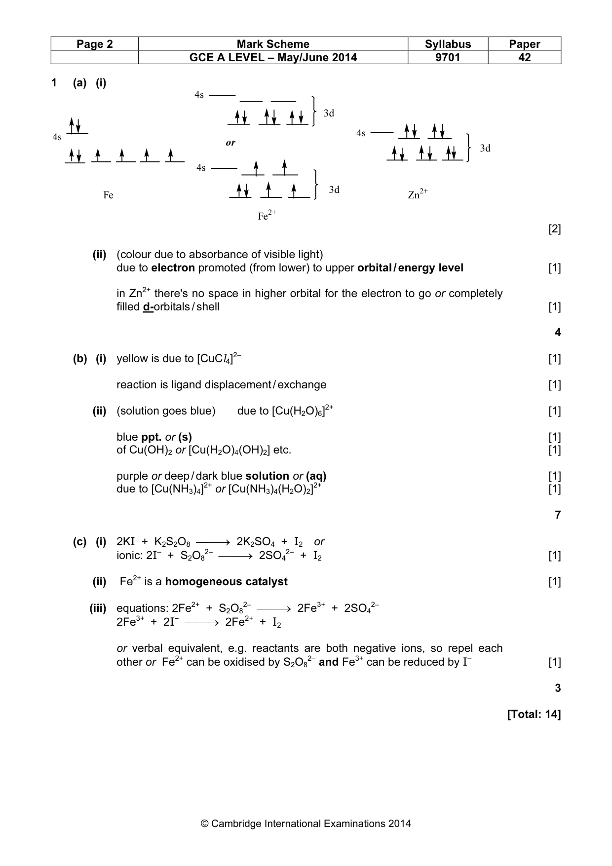 Mark scheme, page 2 of 9