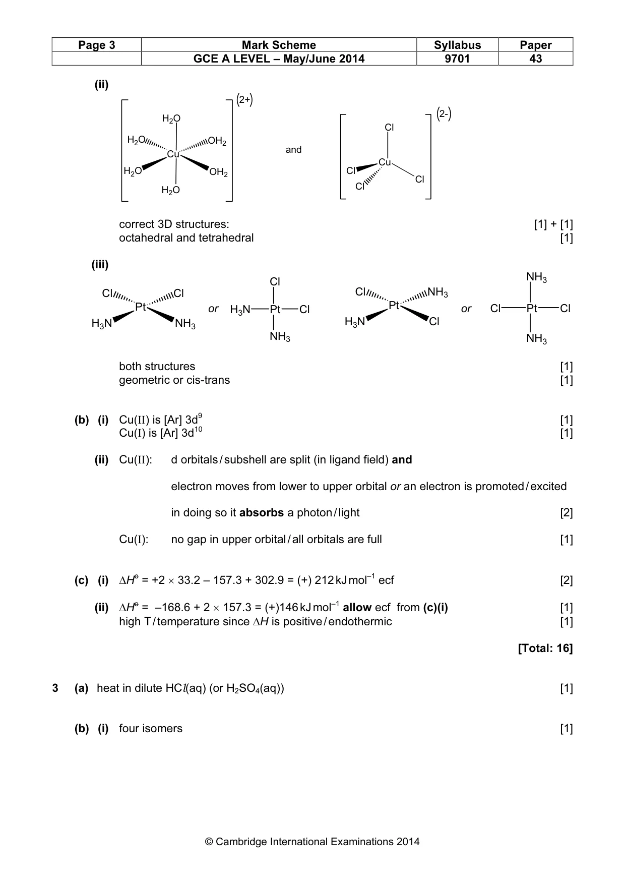 Mark scheme, page 3 of 8