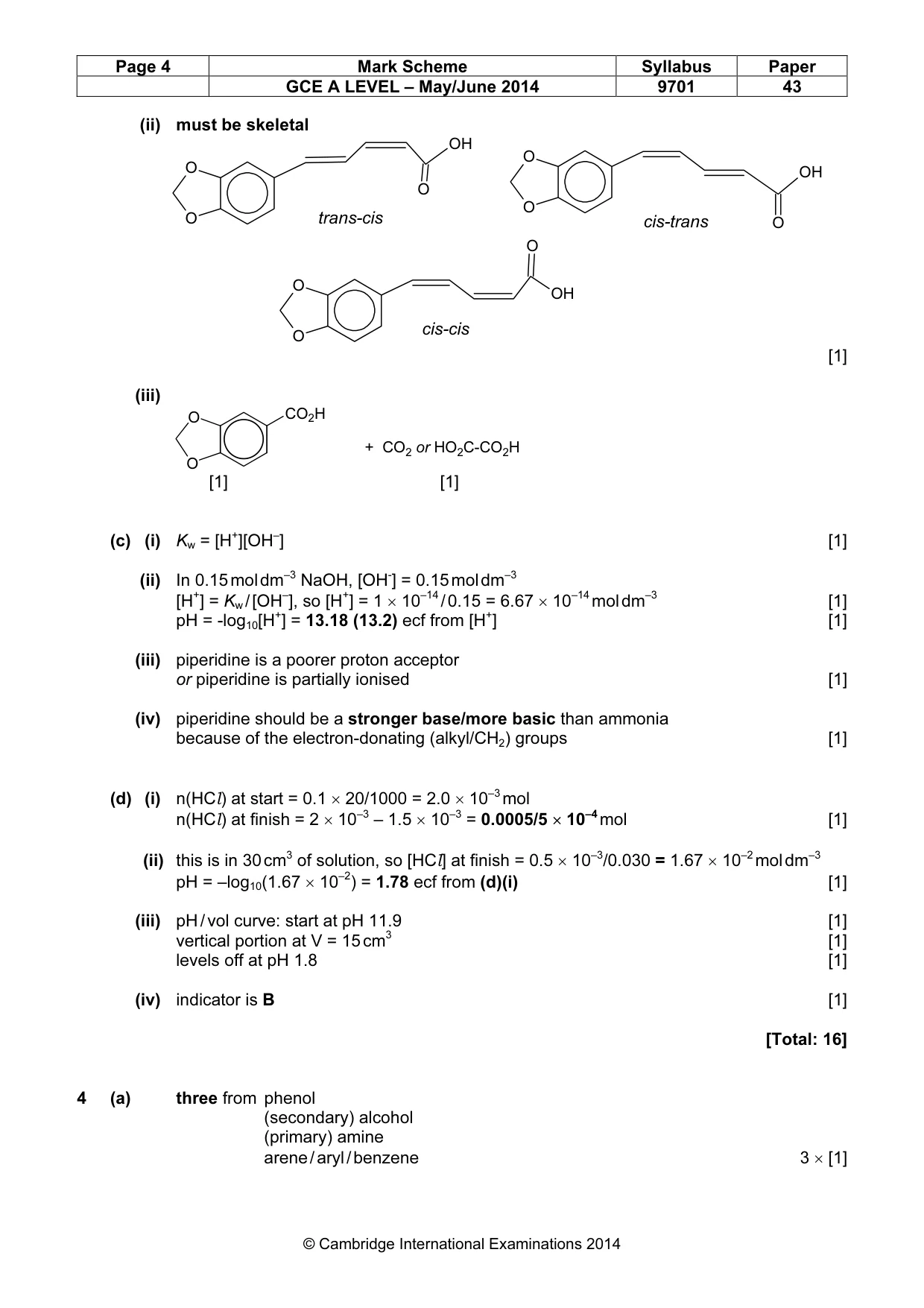 Mark scheme, page 4 of 8