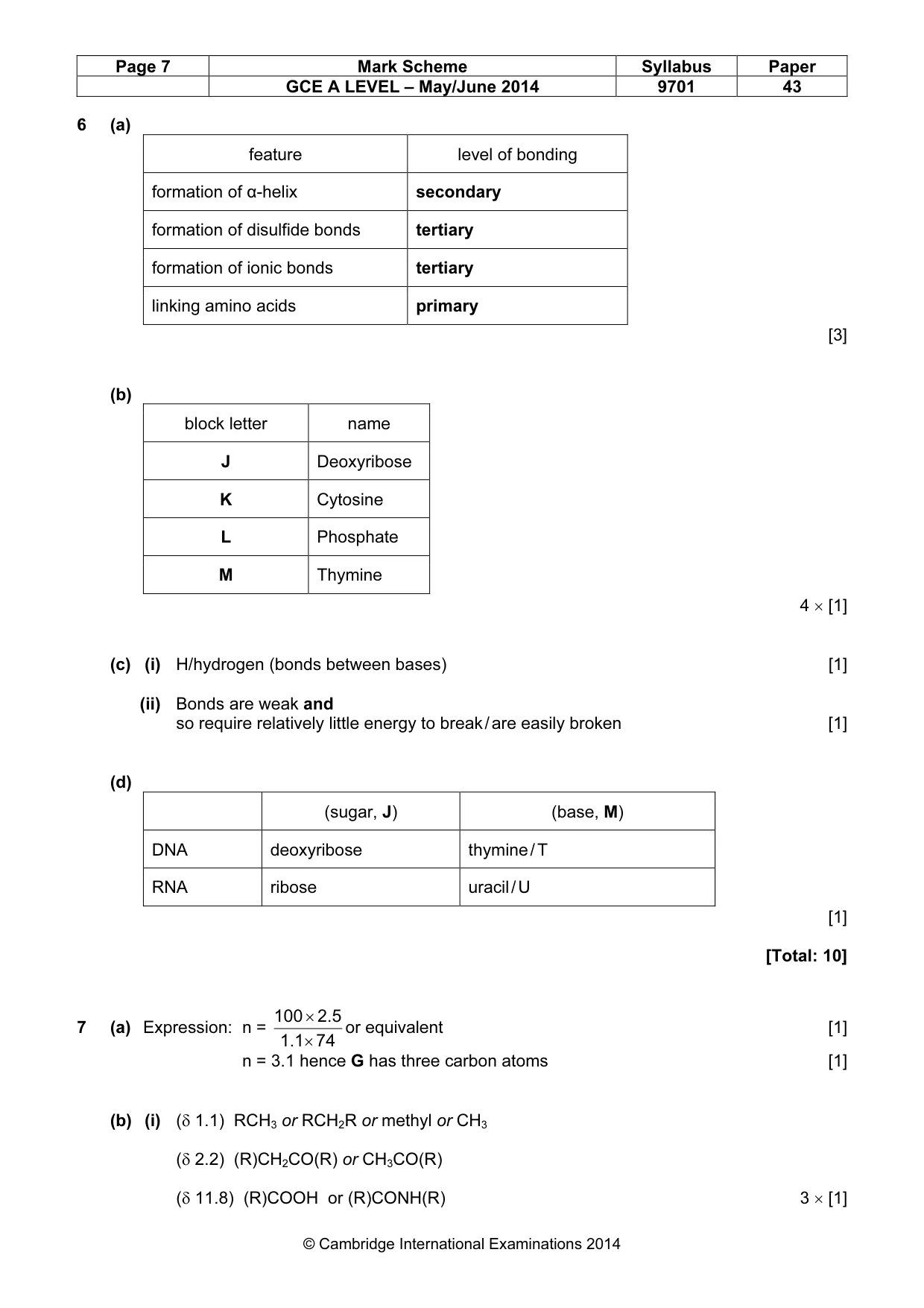 Mark scheme, page 7 of 8