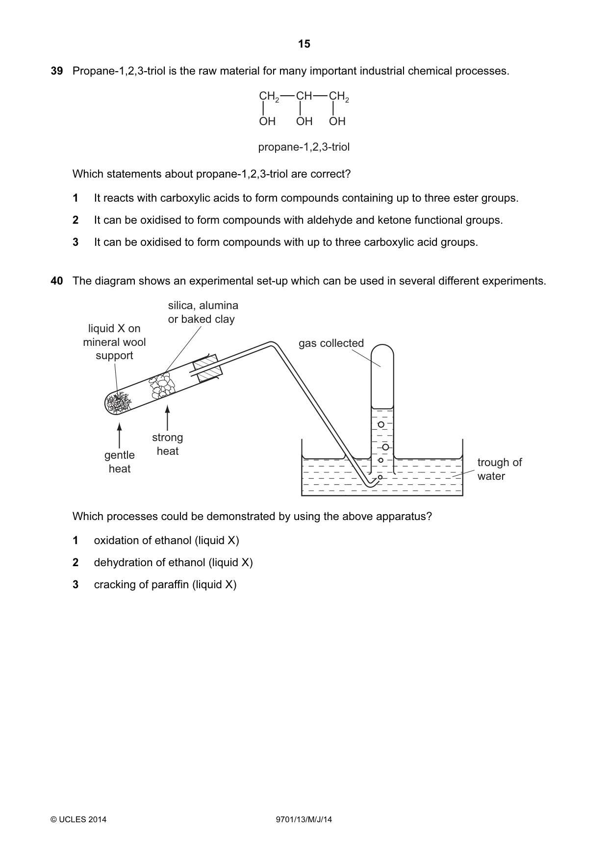 Cambridge A Level Chemistry 9701 2014 May/June Paper 1 · Variant 3 question paper, page 15 of 16